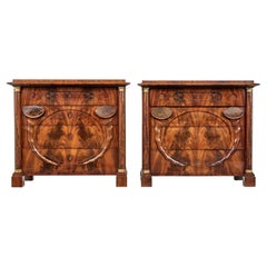 Biedermeier Sekretär Kommode aus Mahagoni des 19.
