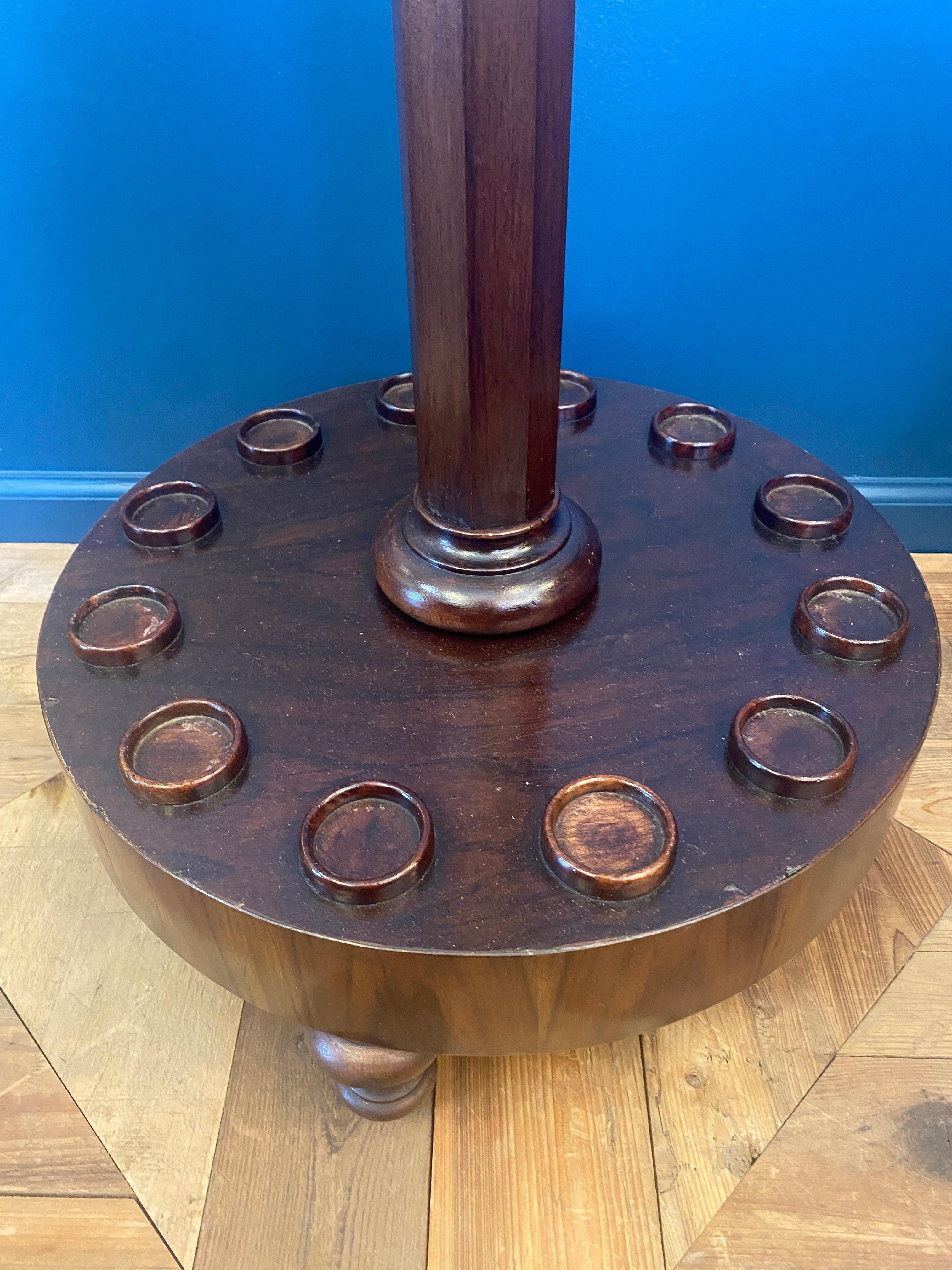 19th Century Mahogany Billiards Cue Holder with Seven Pool Cues at 1stDibs