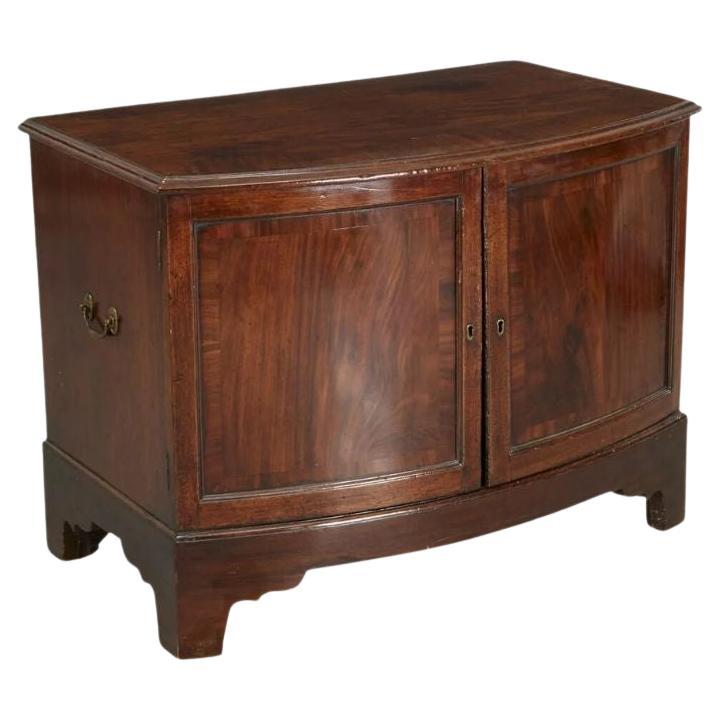 19th Century Mahogany Bow Front Cabinet George III Style For Sale