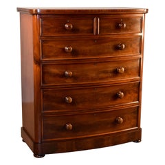 19th Century Mahogany Bow Front Chest of Drawers