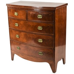 19th Century Mahogany Bow Front English Regency Chest of Drawers