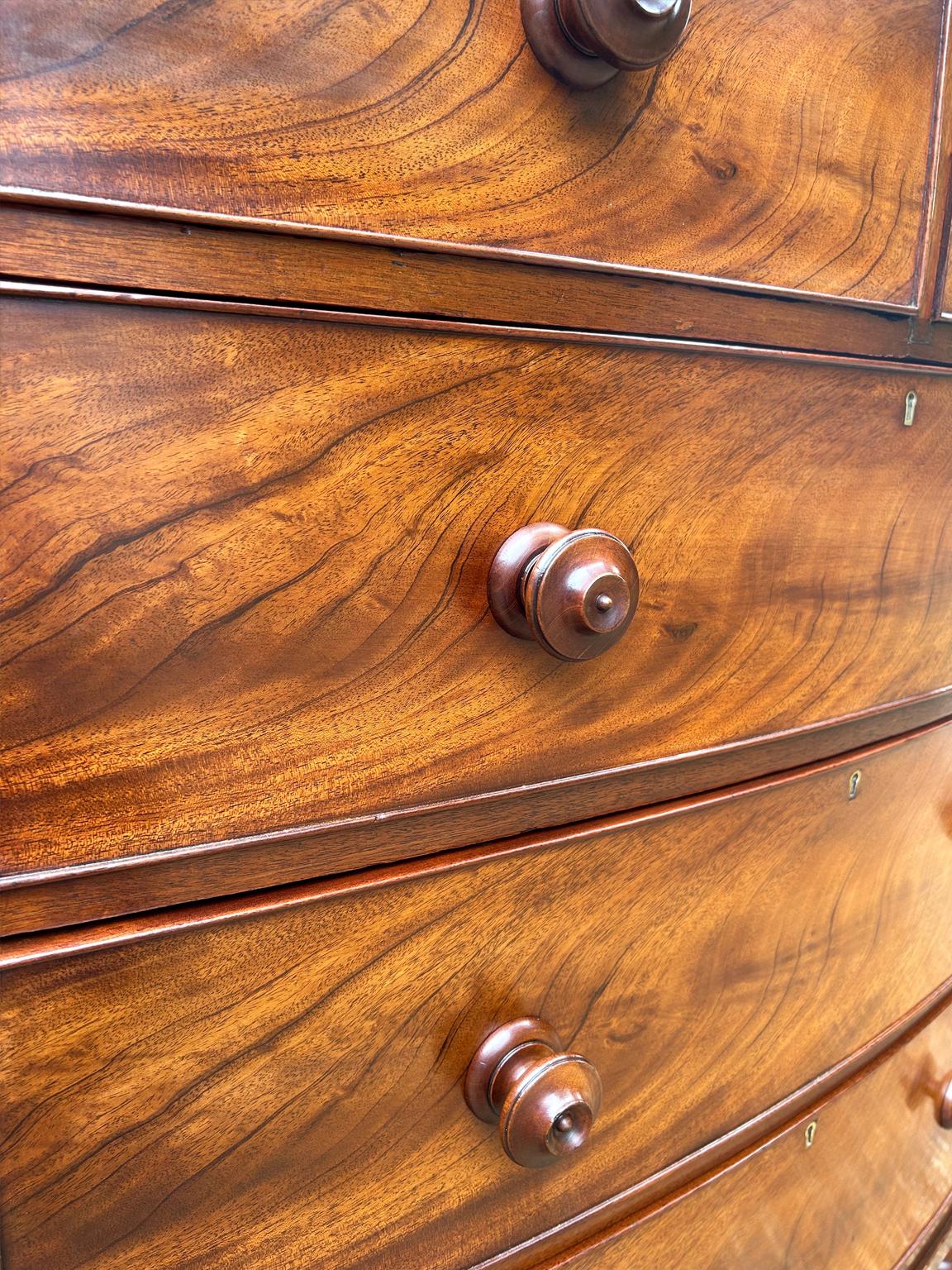 Cassettiera ad arco in mogano del XIX secolo in vendita 3