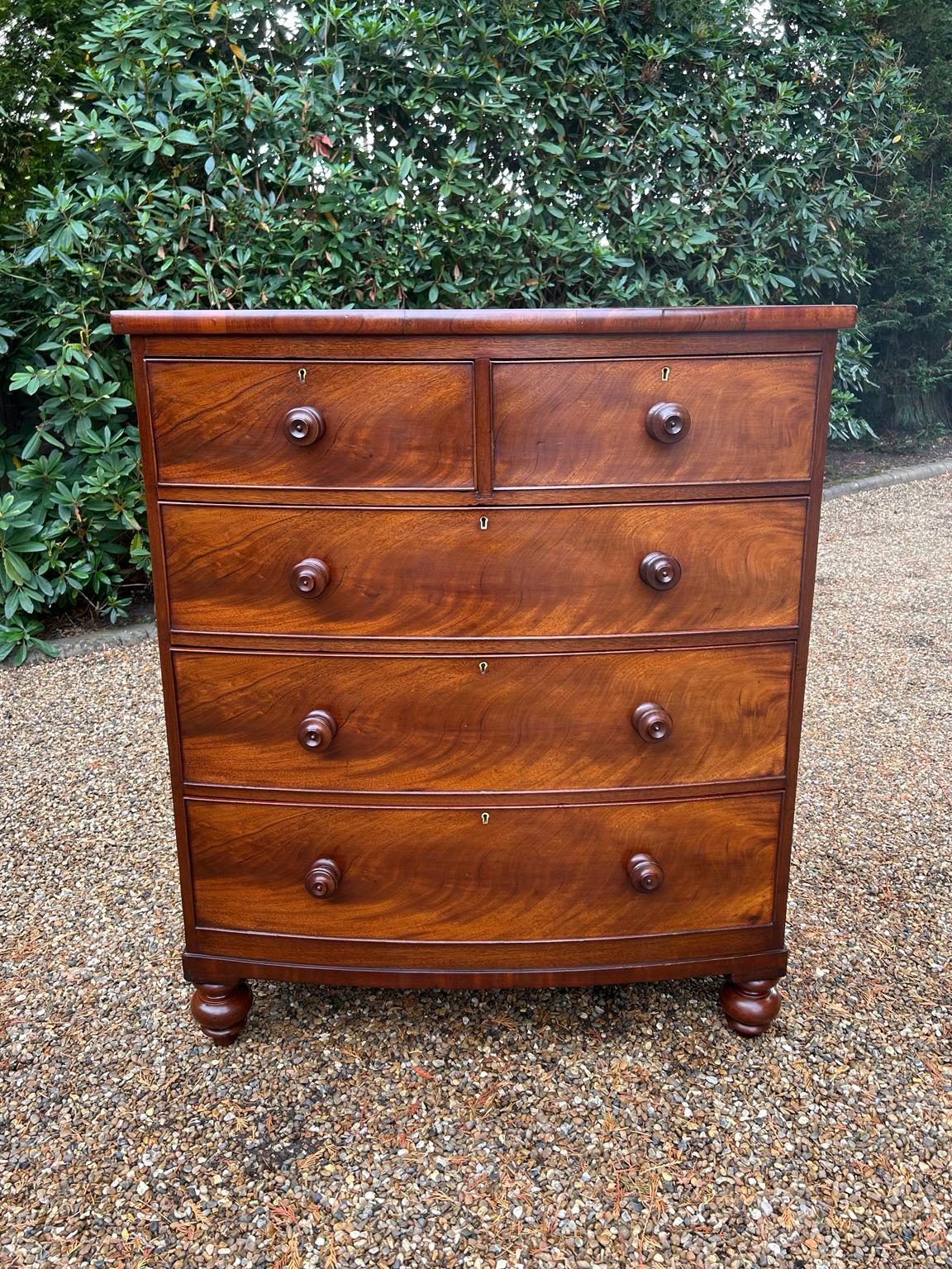 Cassettiera ad arco in mogano del XIX secolo In condizioni buone in vendita a Richmond, Surrey