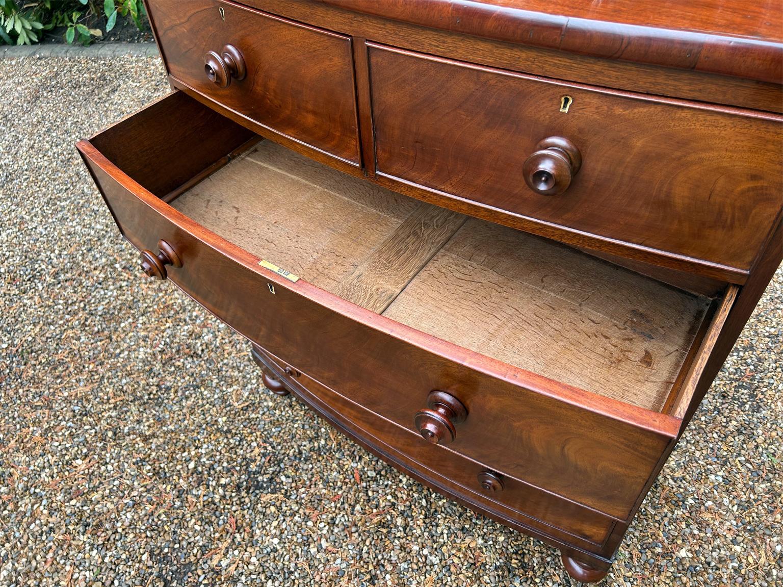 Cassettiera ad arco in mogano del XIX secolo in vendita 2