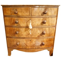 19th Century Mahogany Bow Fronted Chest of Drawers