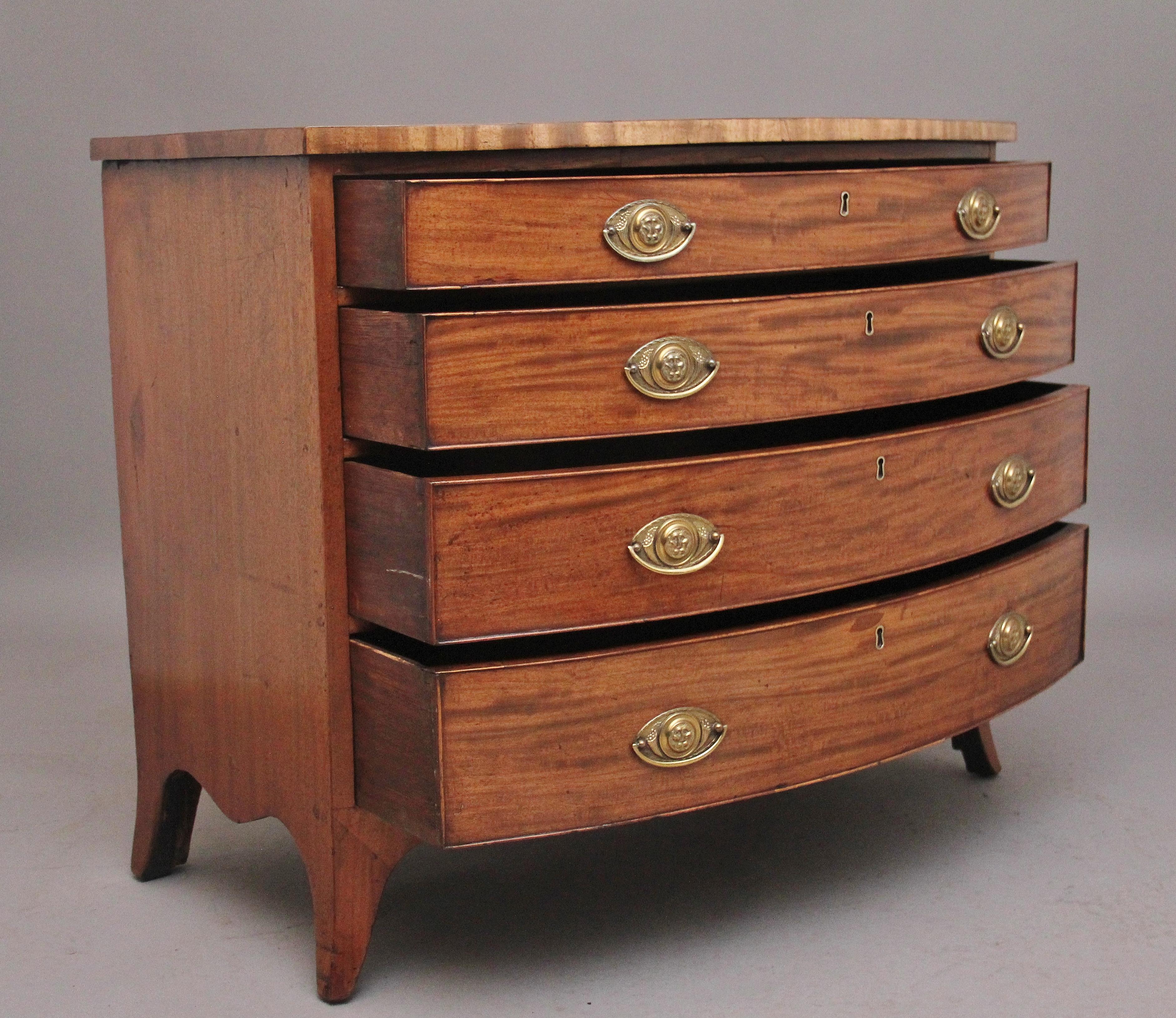 Regency 19th Century mahogany bowfront chest For Sale