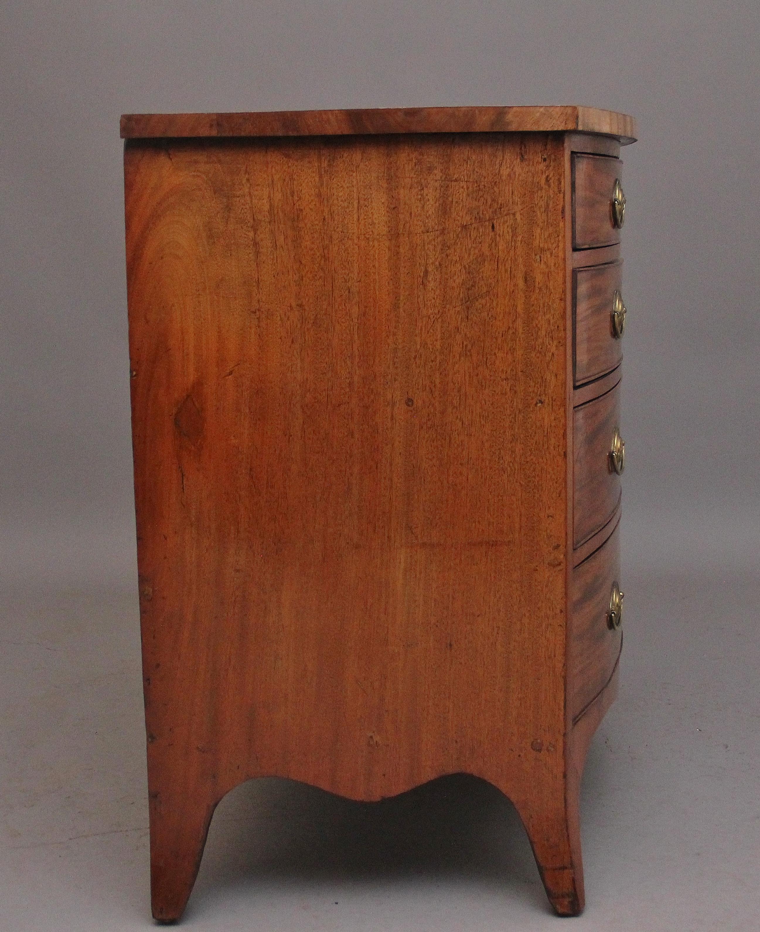 Early 19th Century 19th Century mahogany bowfront chest For Sale