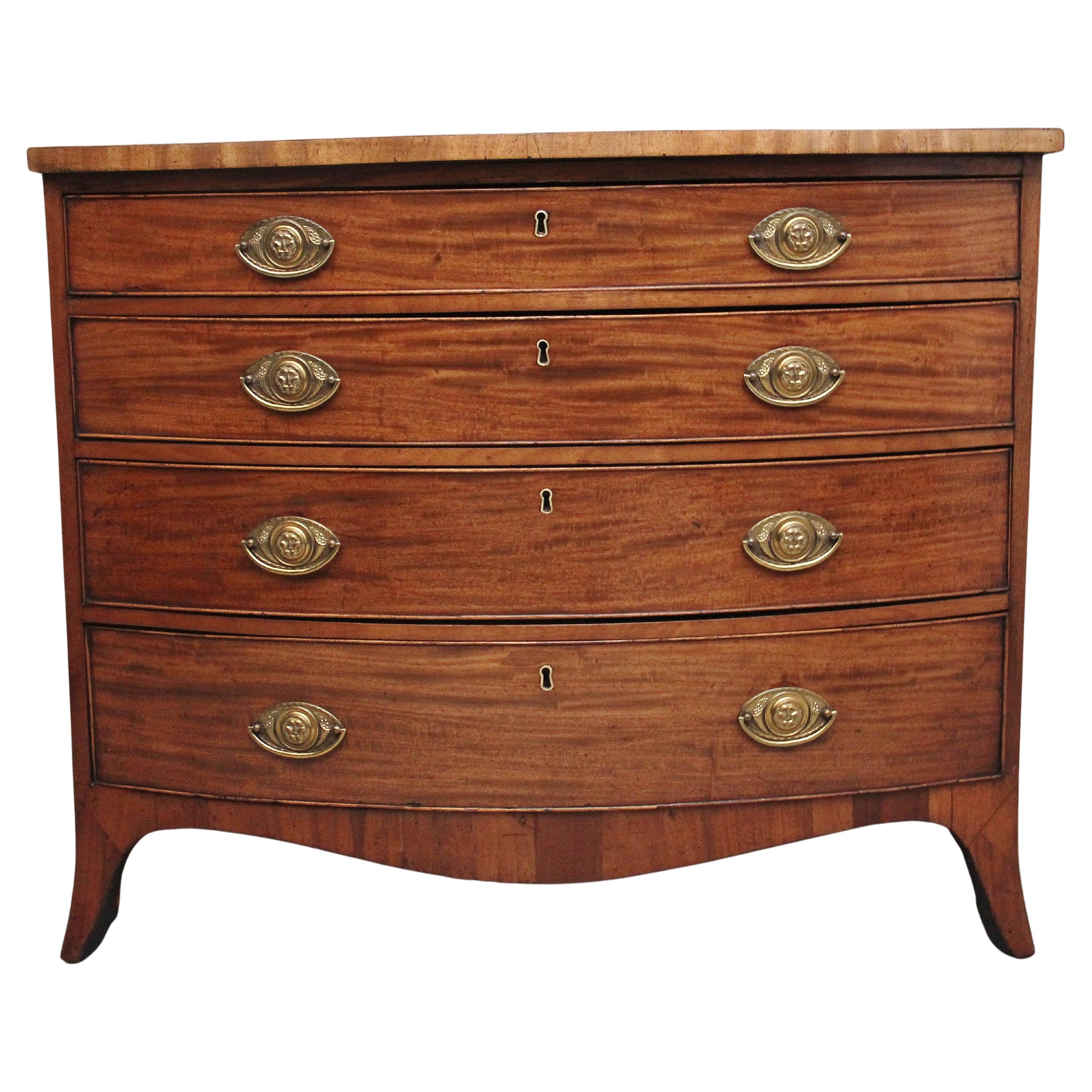 19th Century mahogany bowfront chest For Sale