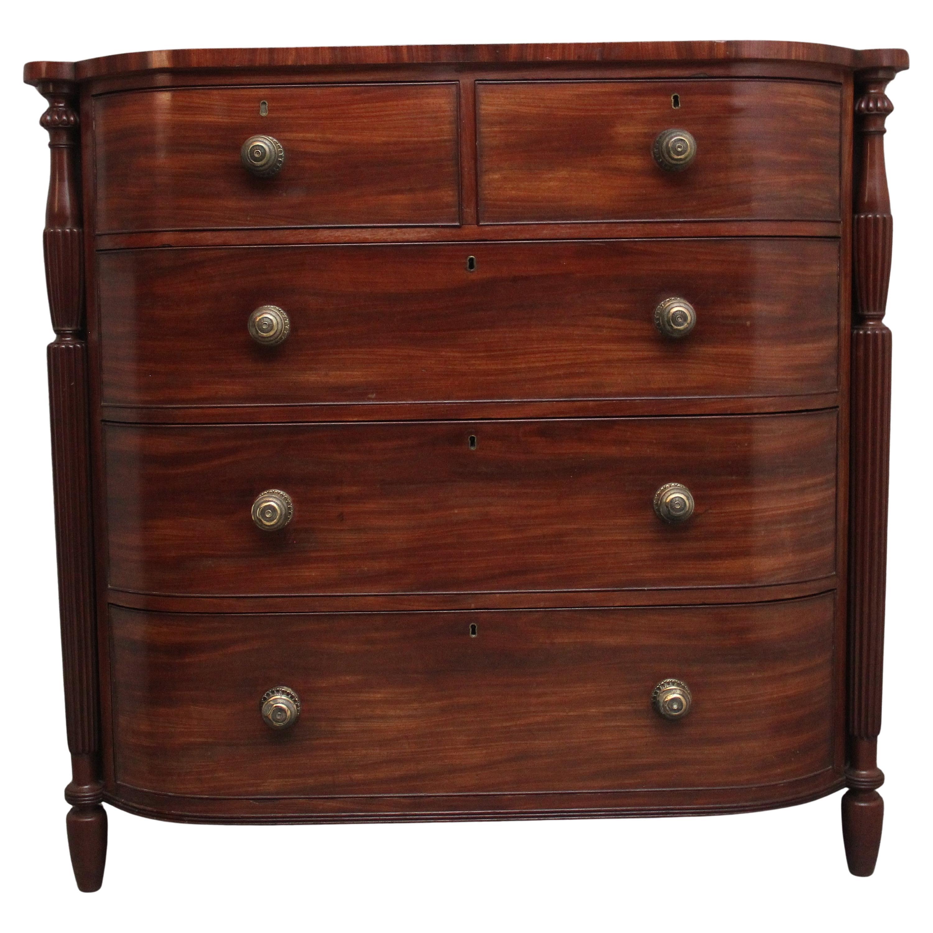 19th Century mahogany bowfront chest of exceptional quality