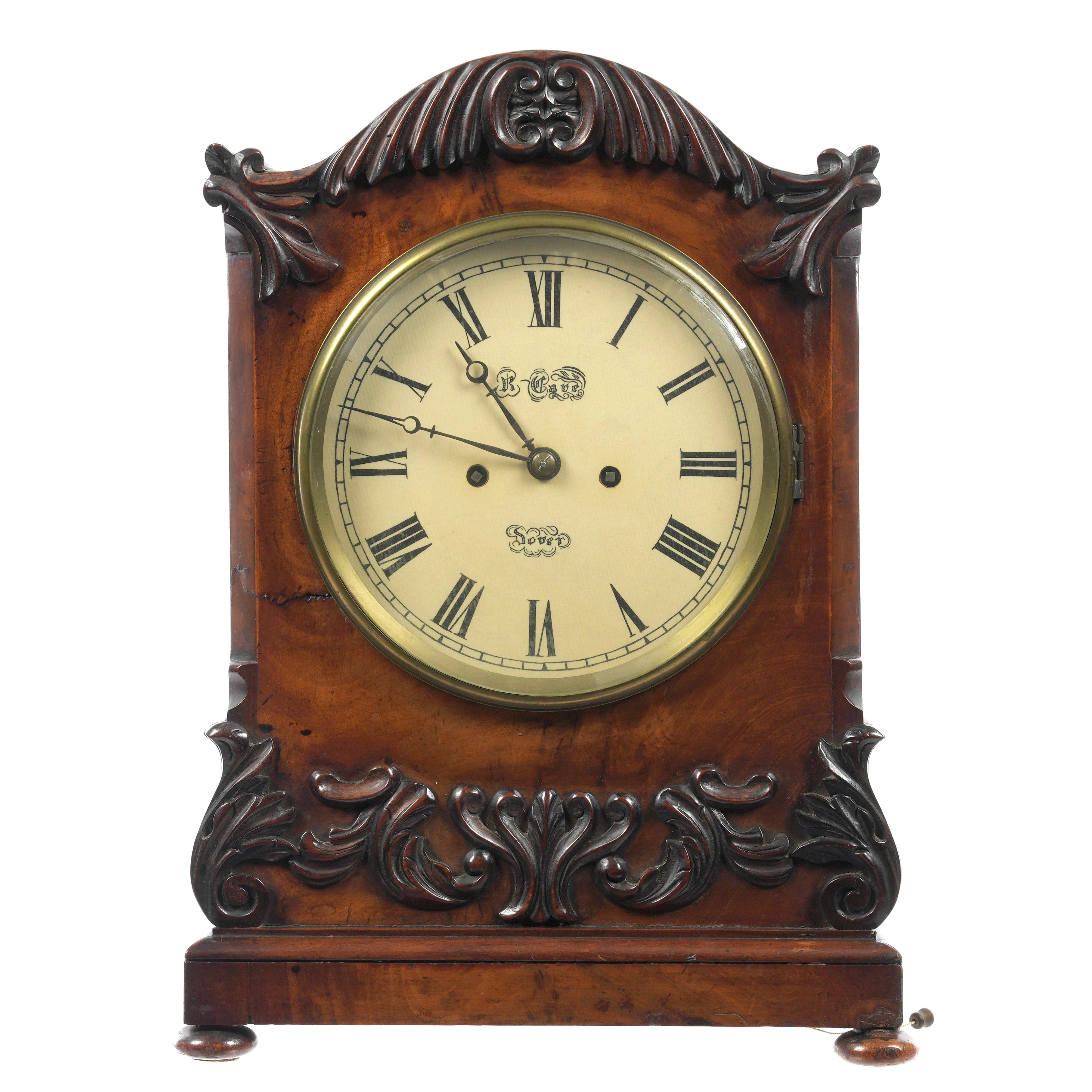 Orologio a staffa in mogano del XIX secolo in vendita 4
