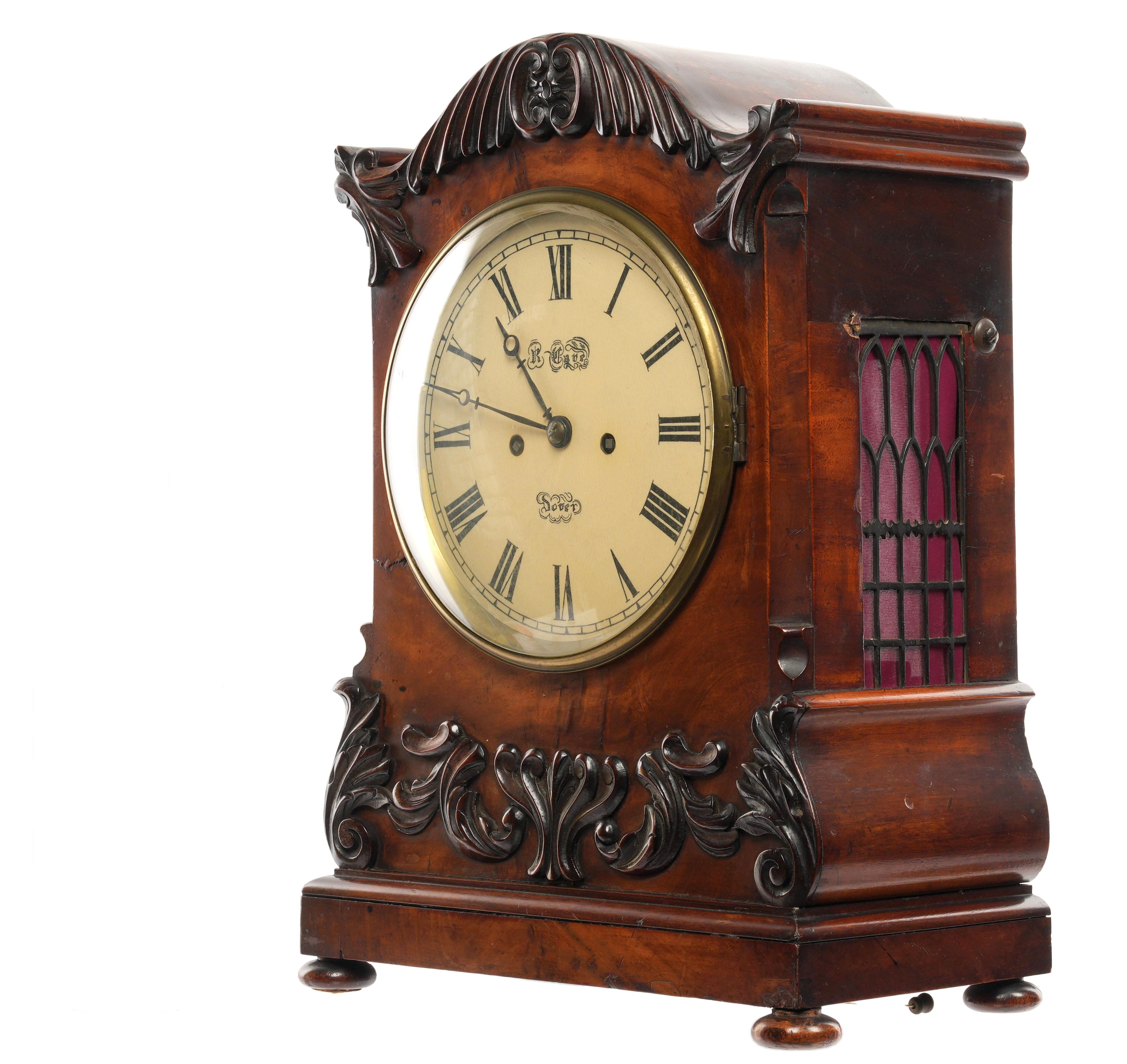 Regency Orologio a staffa in mogano del XIX secolo in vendita