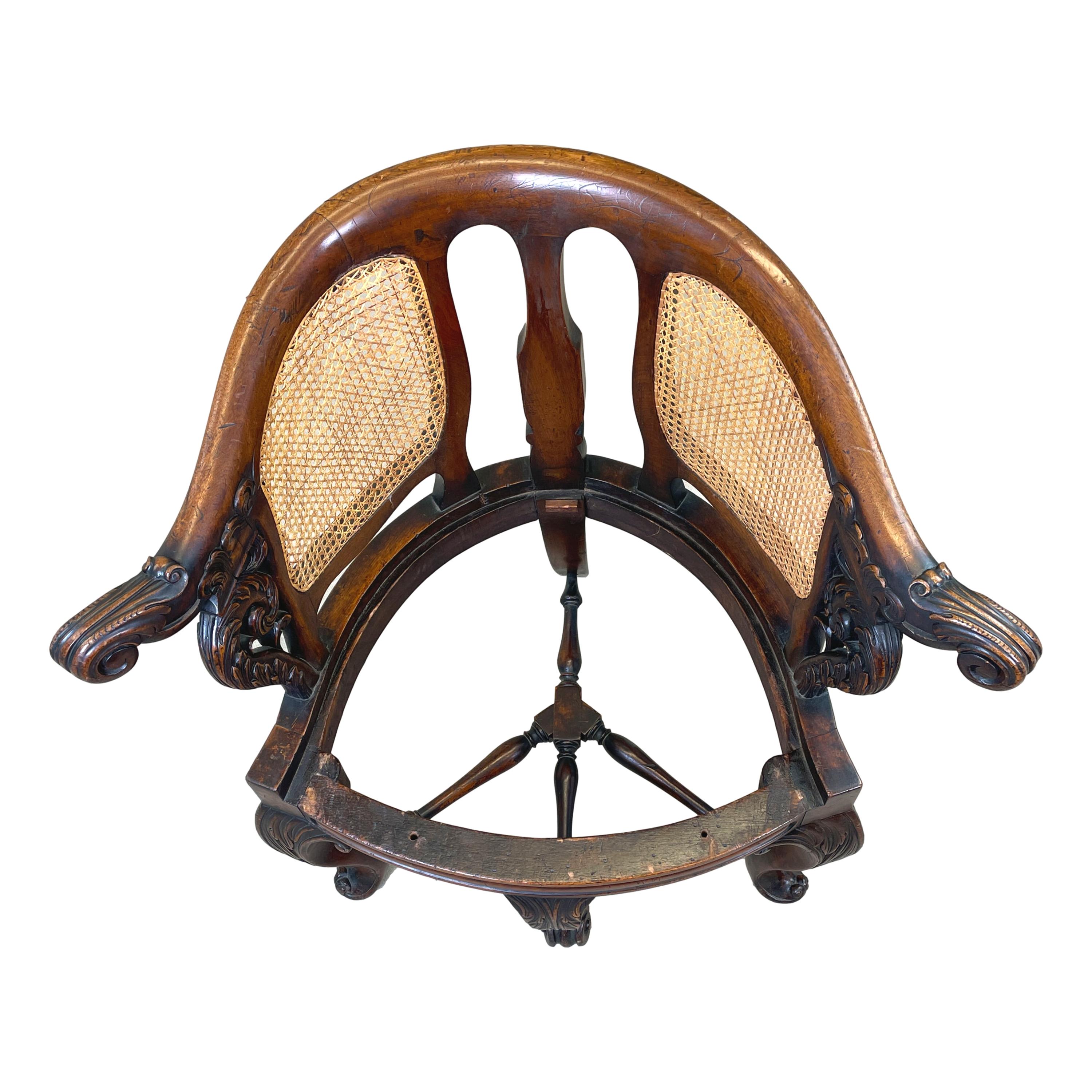 19th Century Mahogany Bürgermeister Desk Chair 1