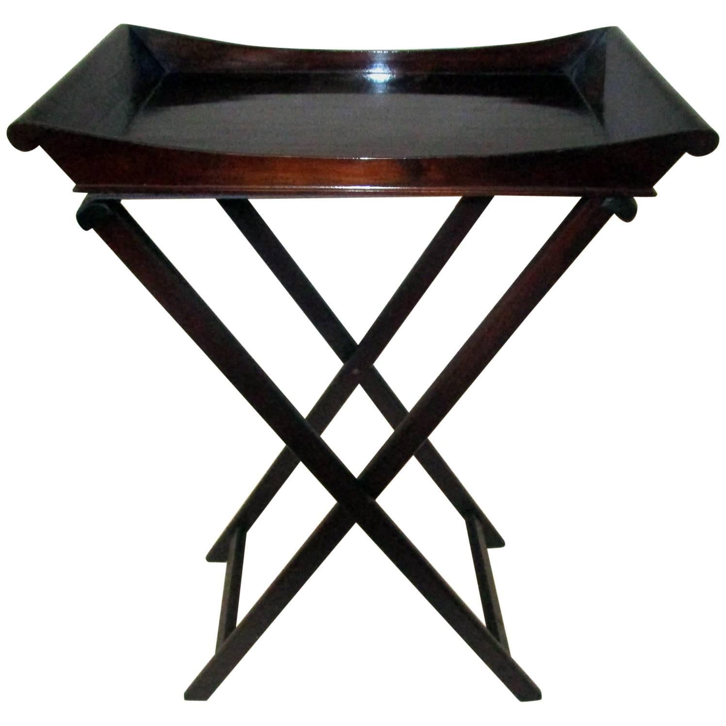 19th century Mahogany Butler's Bar Tray on Stand