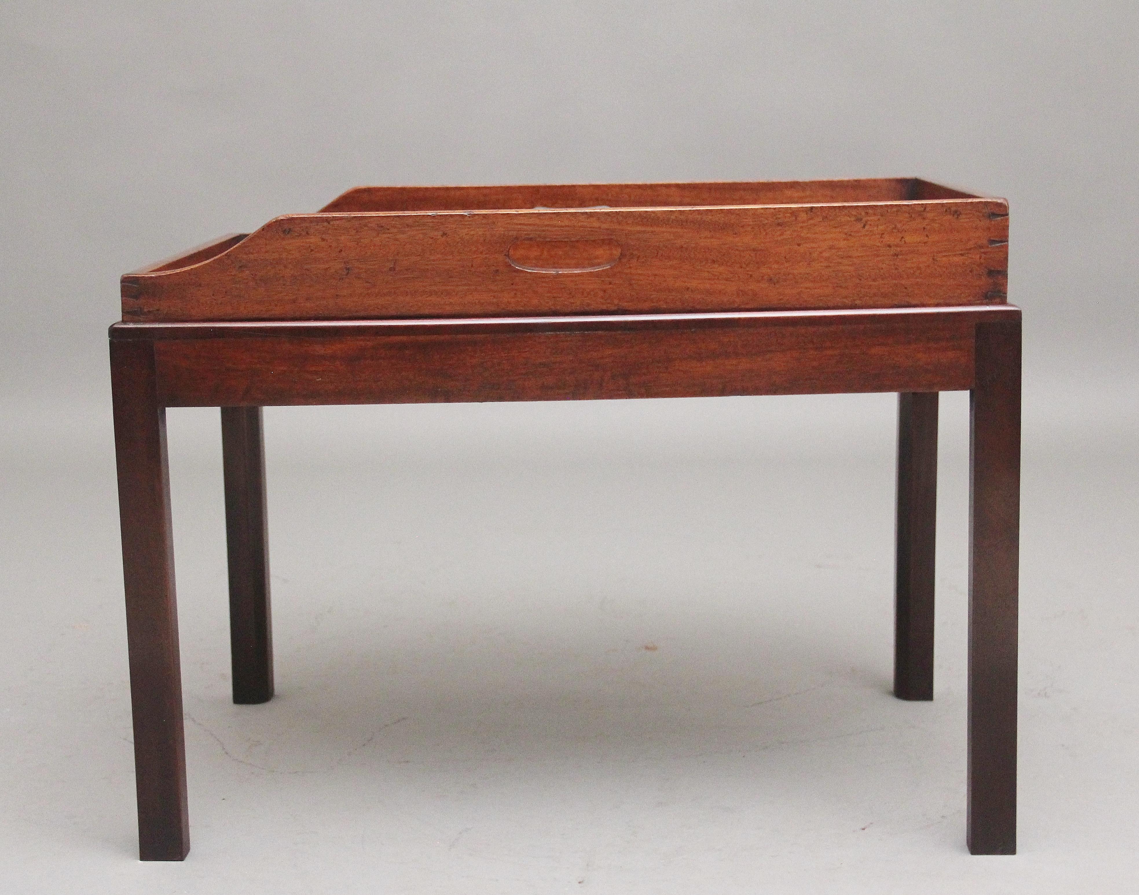 Regency 19th Century mahogany butlers tray on later stand For Sale