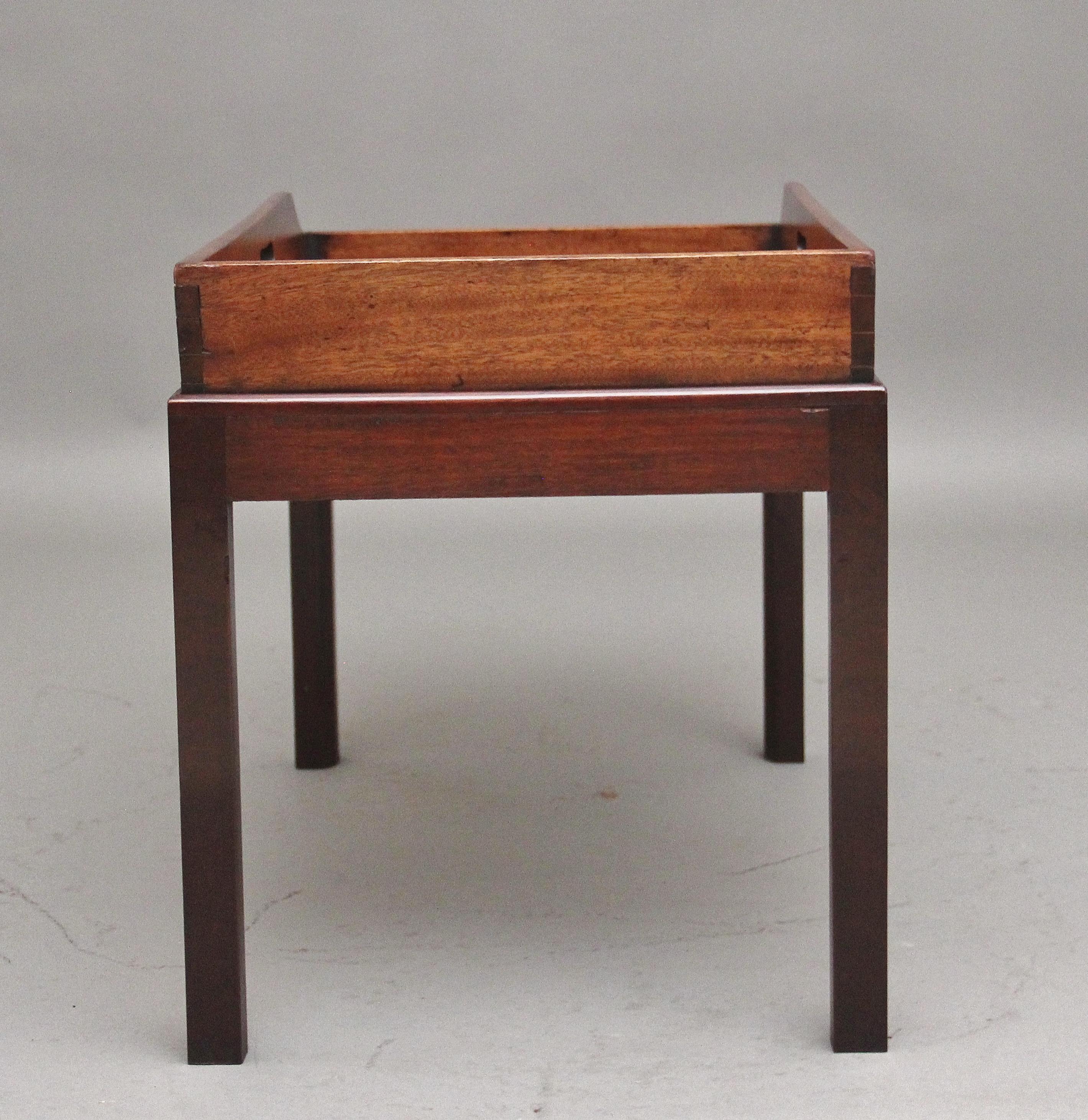 British 19th Century mahogany butlers tray on later stand For Sale