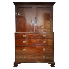 19th Century Mahogany Cabinet with Dresser Base