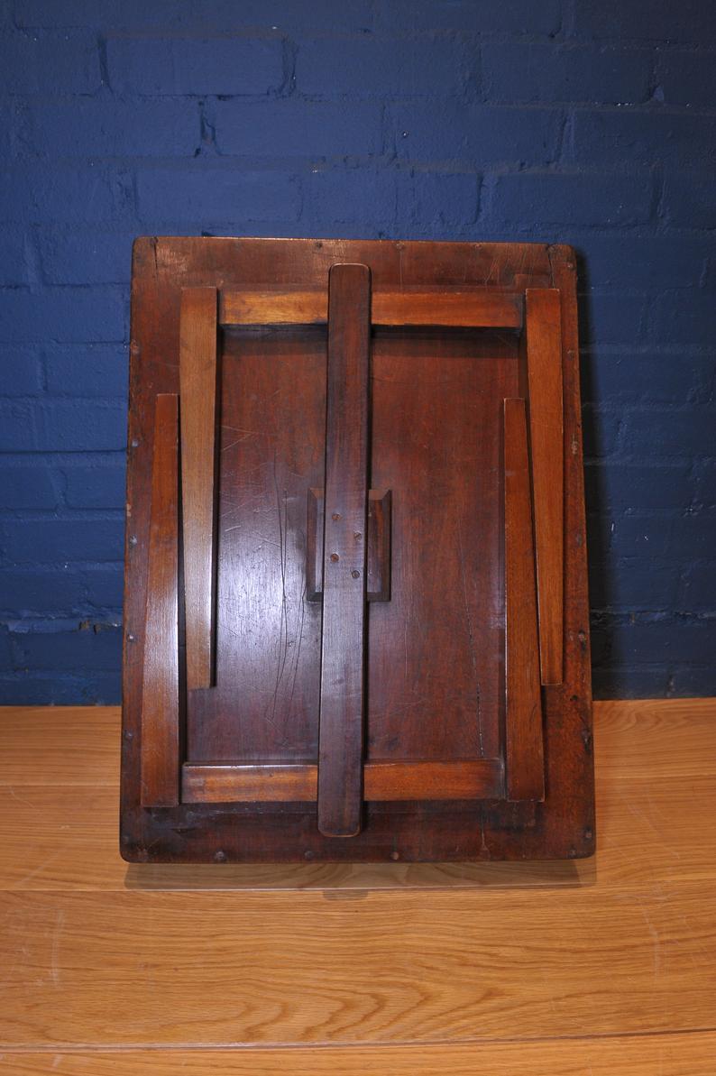 Late Victorian 19th Century Mahogany Campaign Butlers Tray with Folding Lock-In Legs For Sale