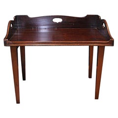 Antique 19th Century Mahogany Campaign Butlers Tray with Folding Lock-In Legs