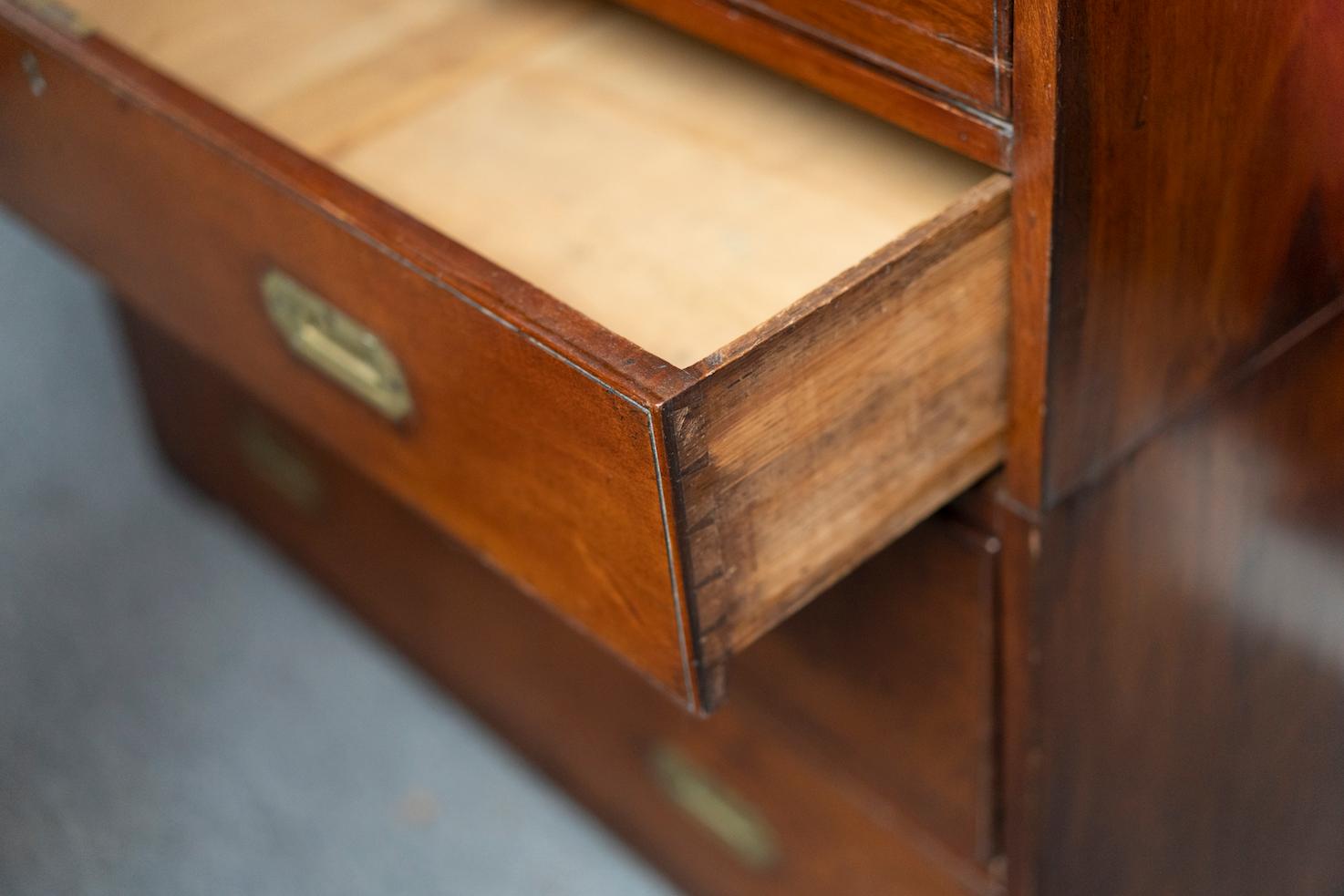 19th Century Mahogany Campaign Chest For Sale 5