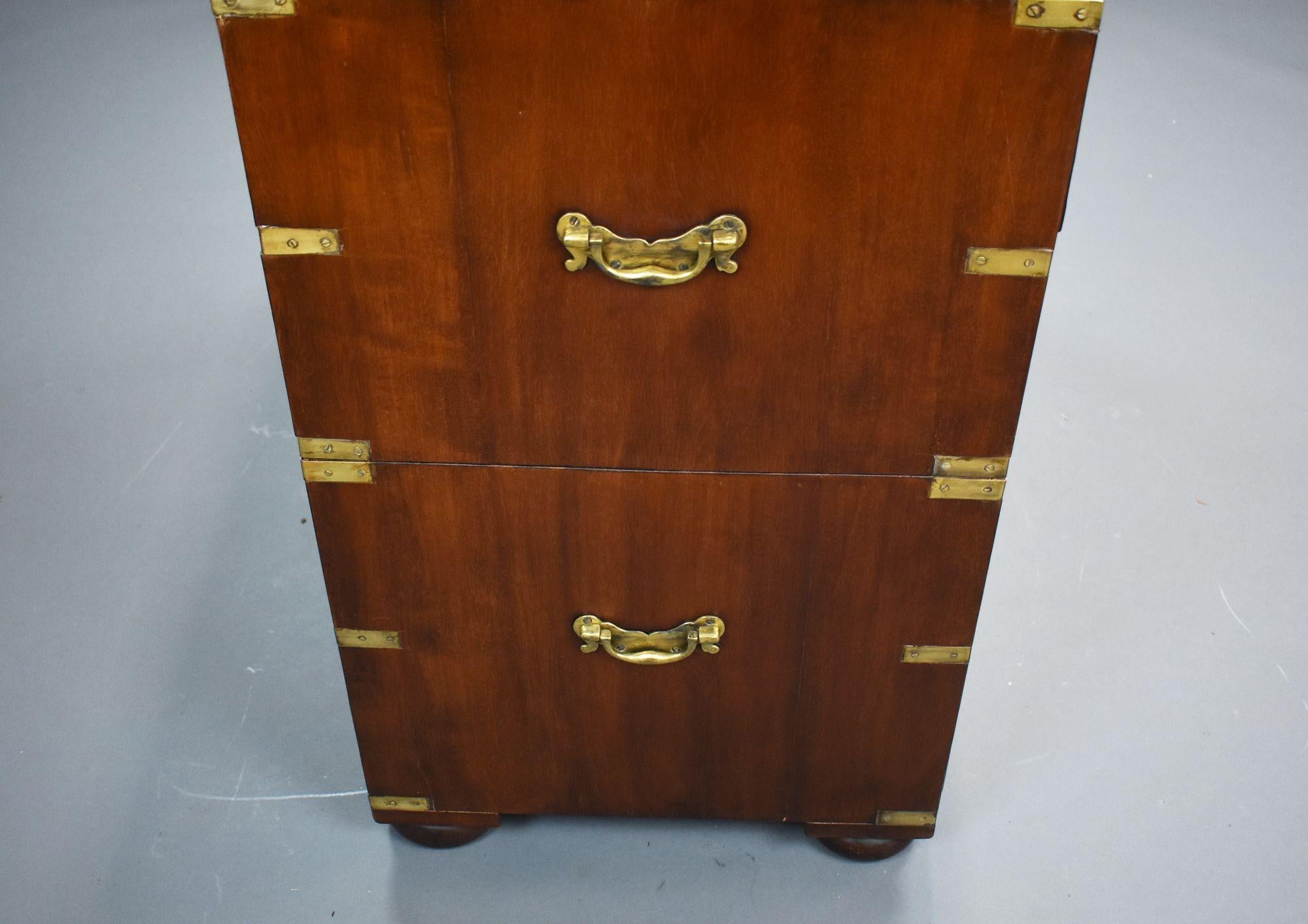 19th Century Mahogany Campaign Chest In Good Condition In Chelmsford, Essex