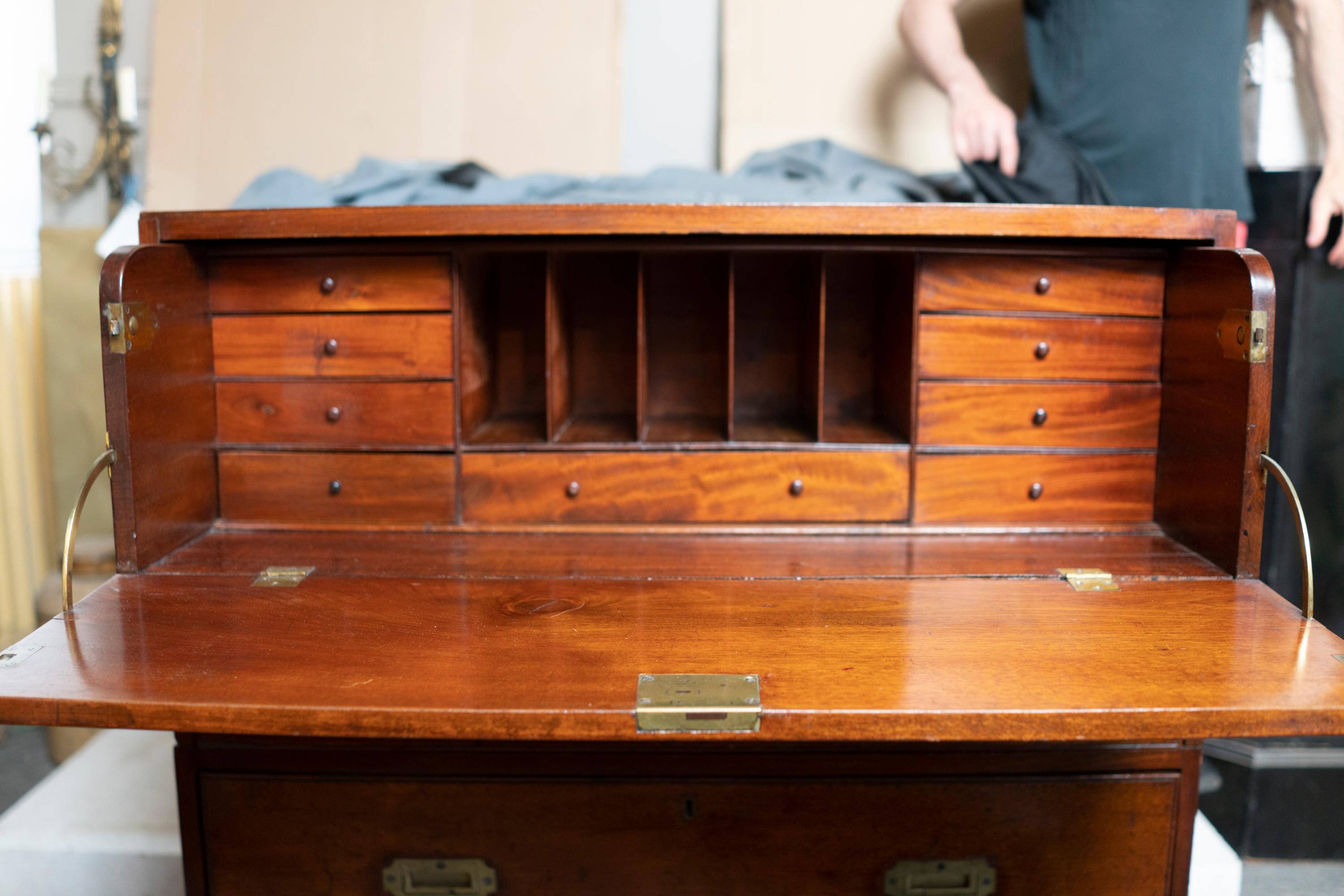 19th Century Mahogany Campaign Chest For Sale 2