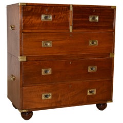 19th Century Mahogany Campaign Chest