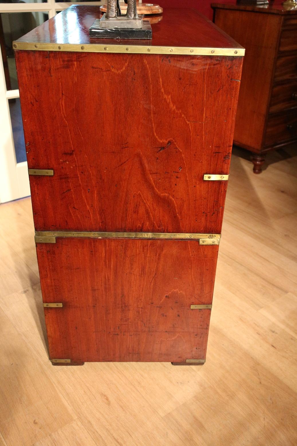 19th Century Mahogany Campaign Chest of Drawers 2