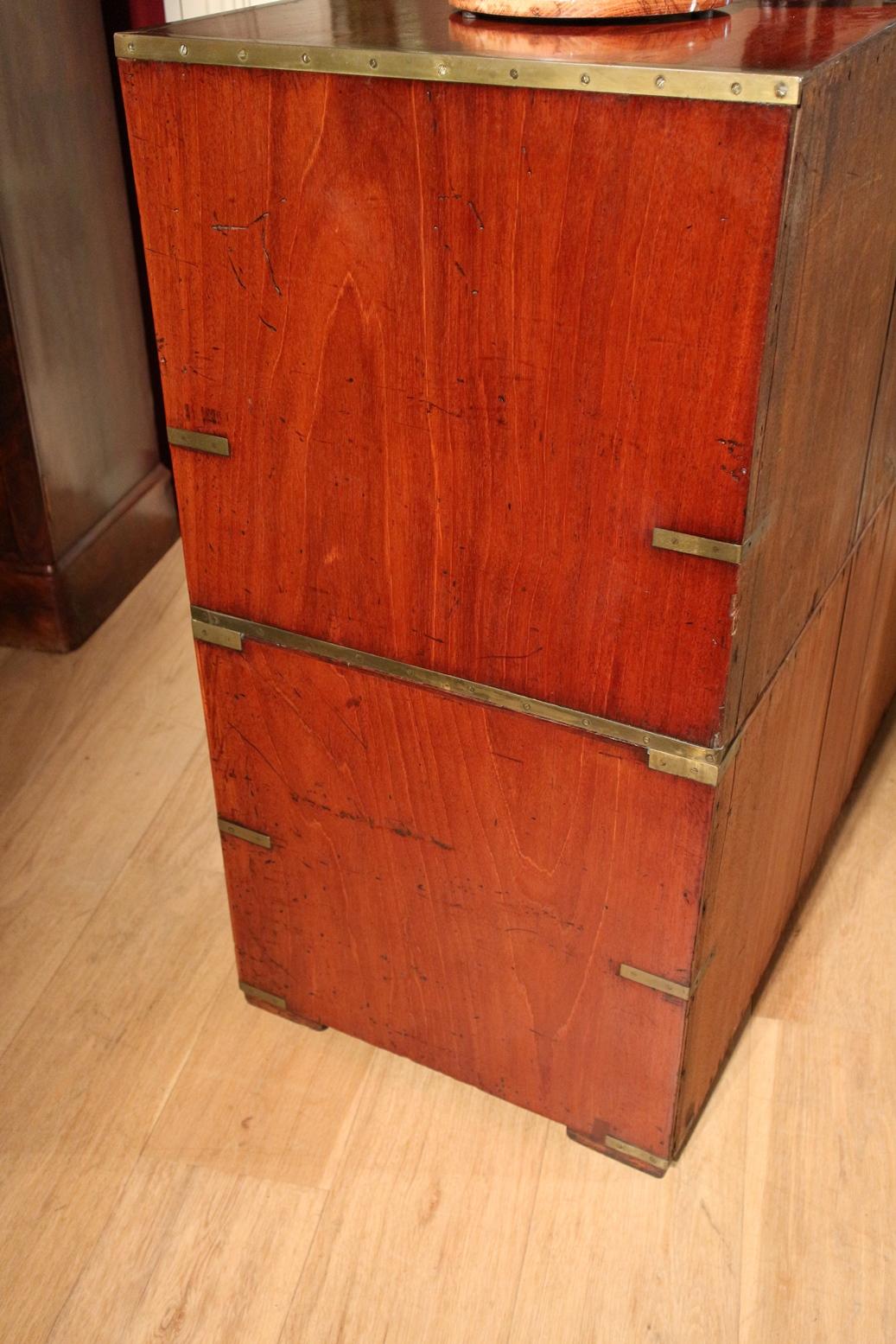 19th Century Mahogany Campaign Chest of Drawers 3