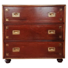 19th Century Mahogany Campaign Chest of Drawers "The Phoenix New Orleans 1807"