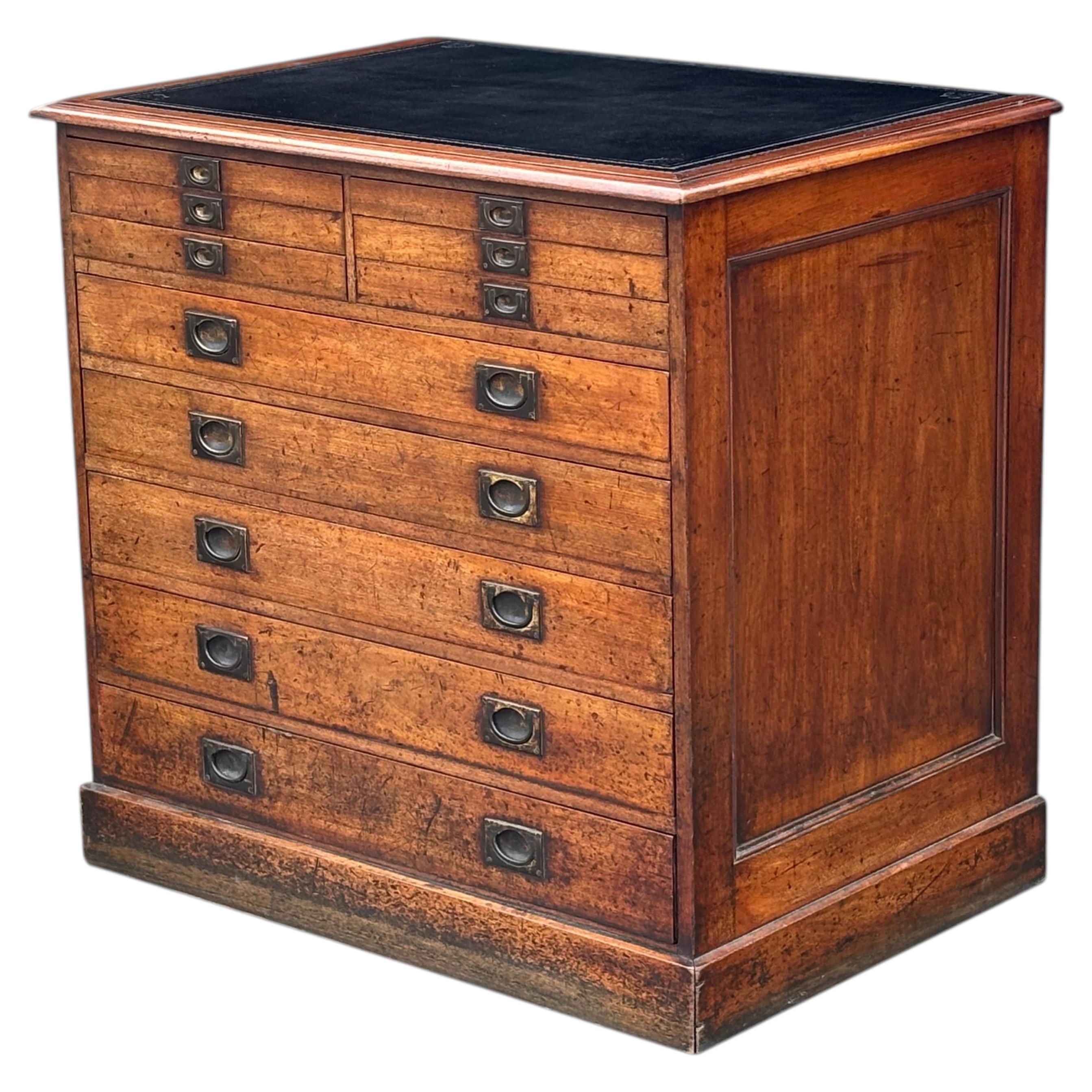 19th Century Mahogany Campaign Filing Cabinet