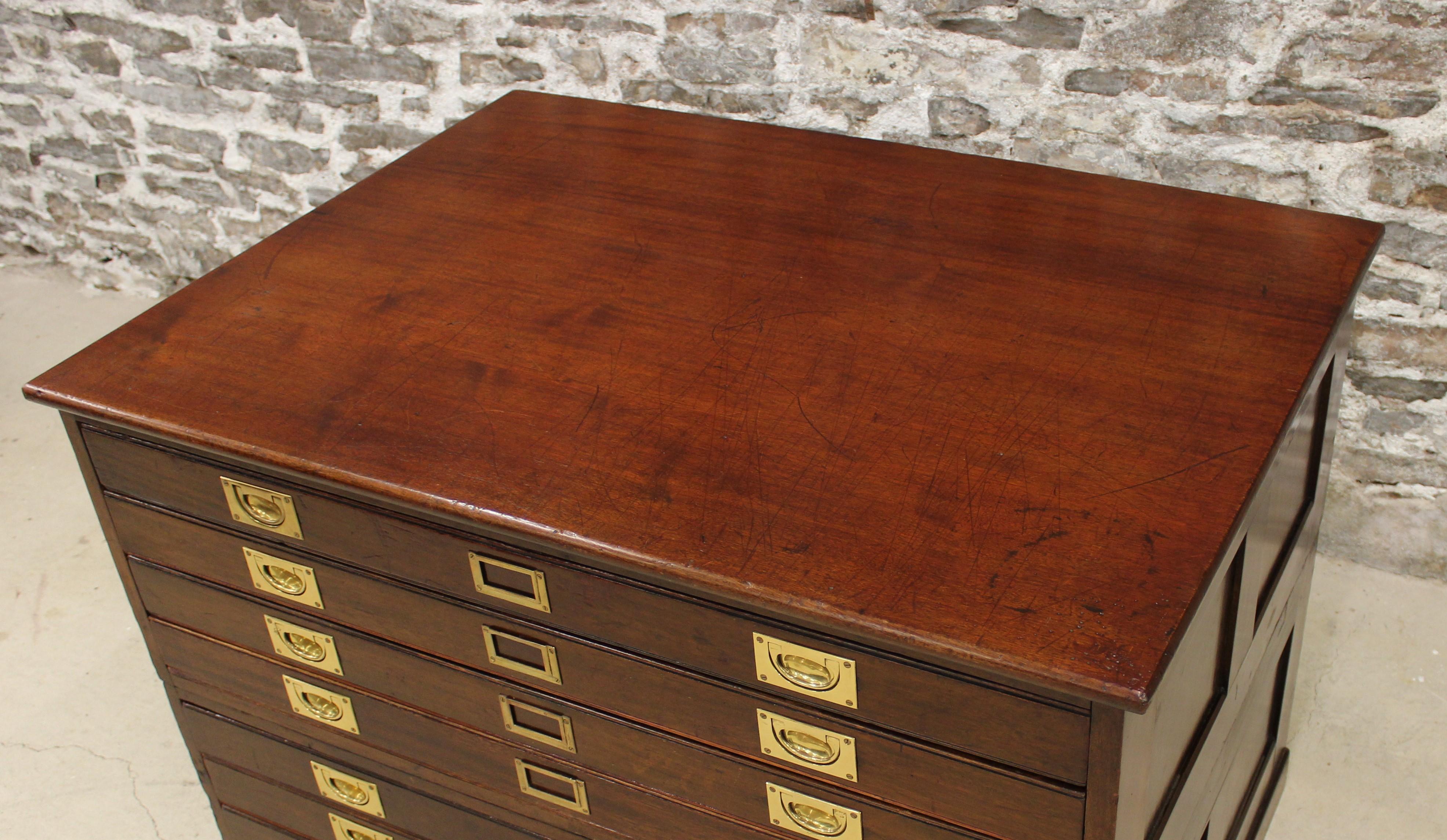 19th Century Mahogany Campaign Map Chest 1