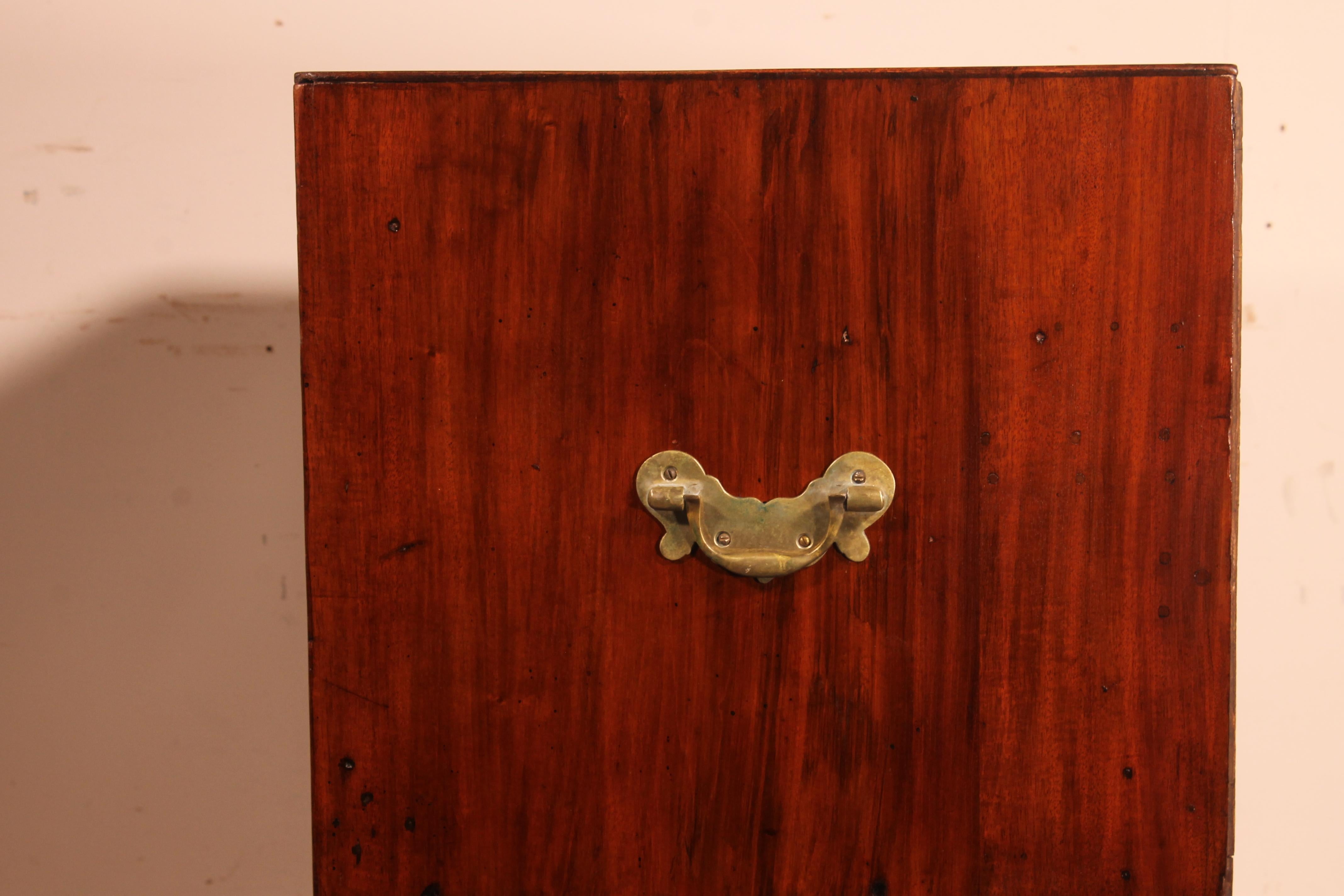 19th Century Mahogany Campaign or Marine Chest of Drawers For Sale 3