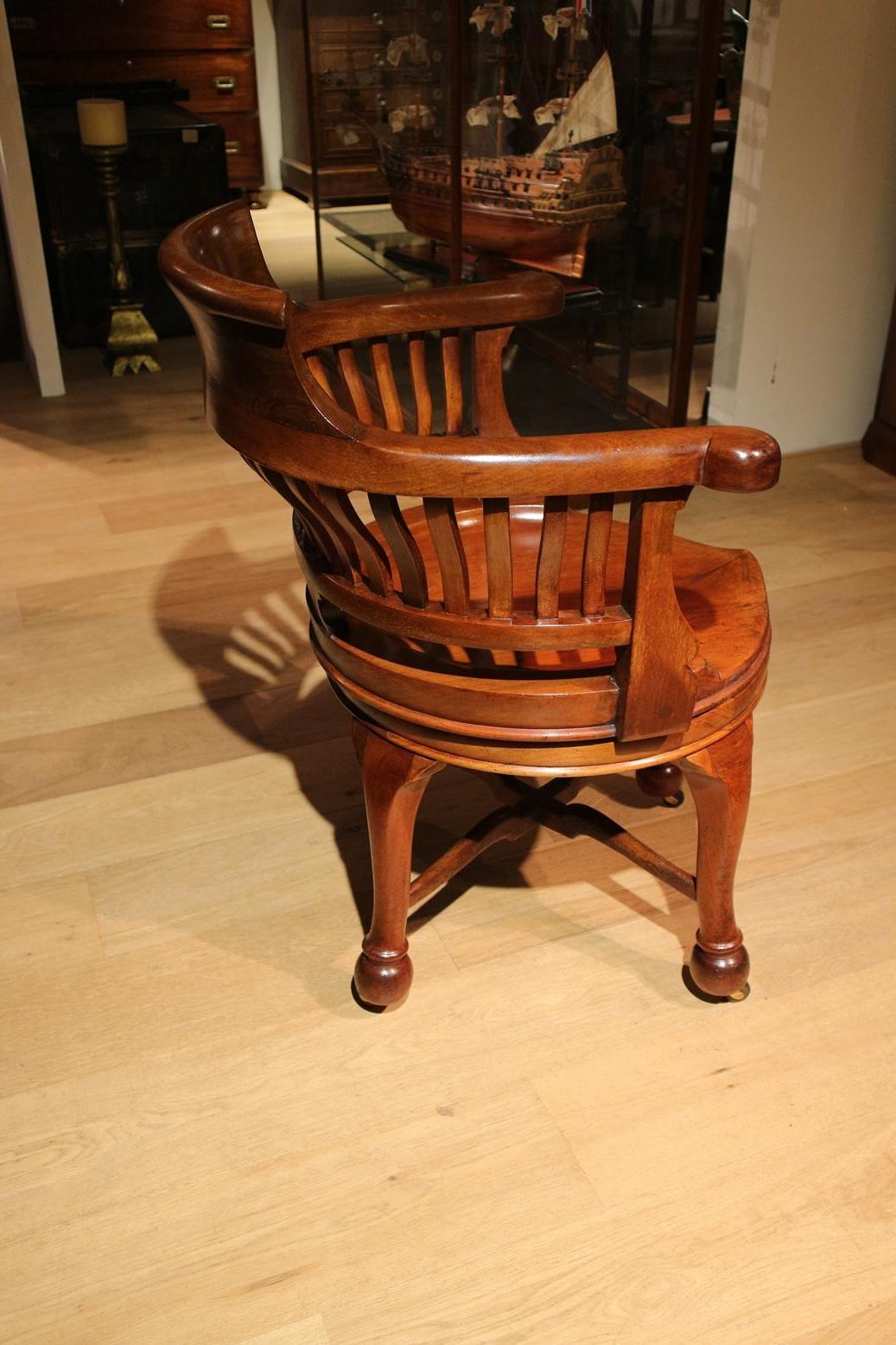 English 19th Century Mahogany Captain's Chair