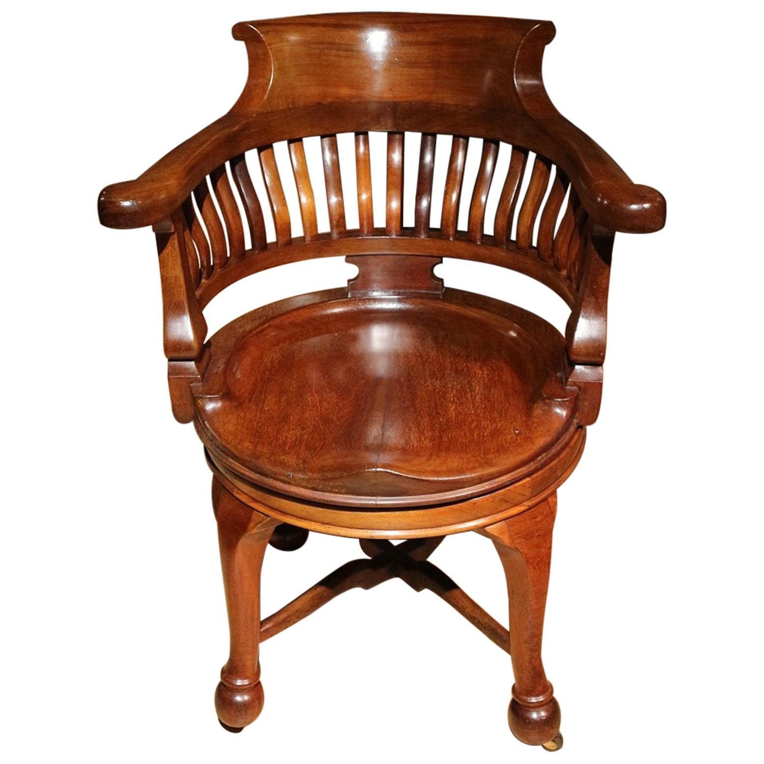 19th Century Mahogany Captain's Chair