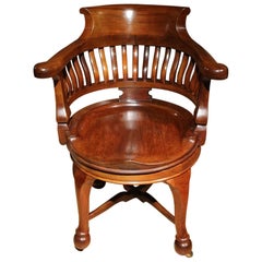 Antique 19th Century Mahogany Captain's Chair