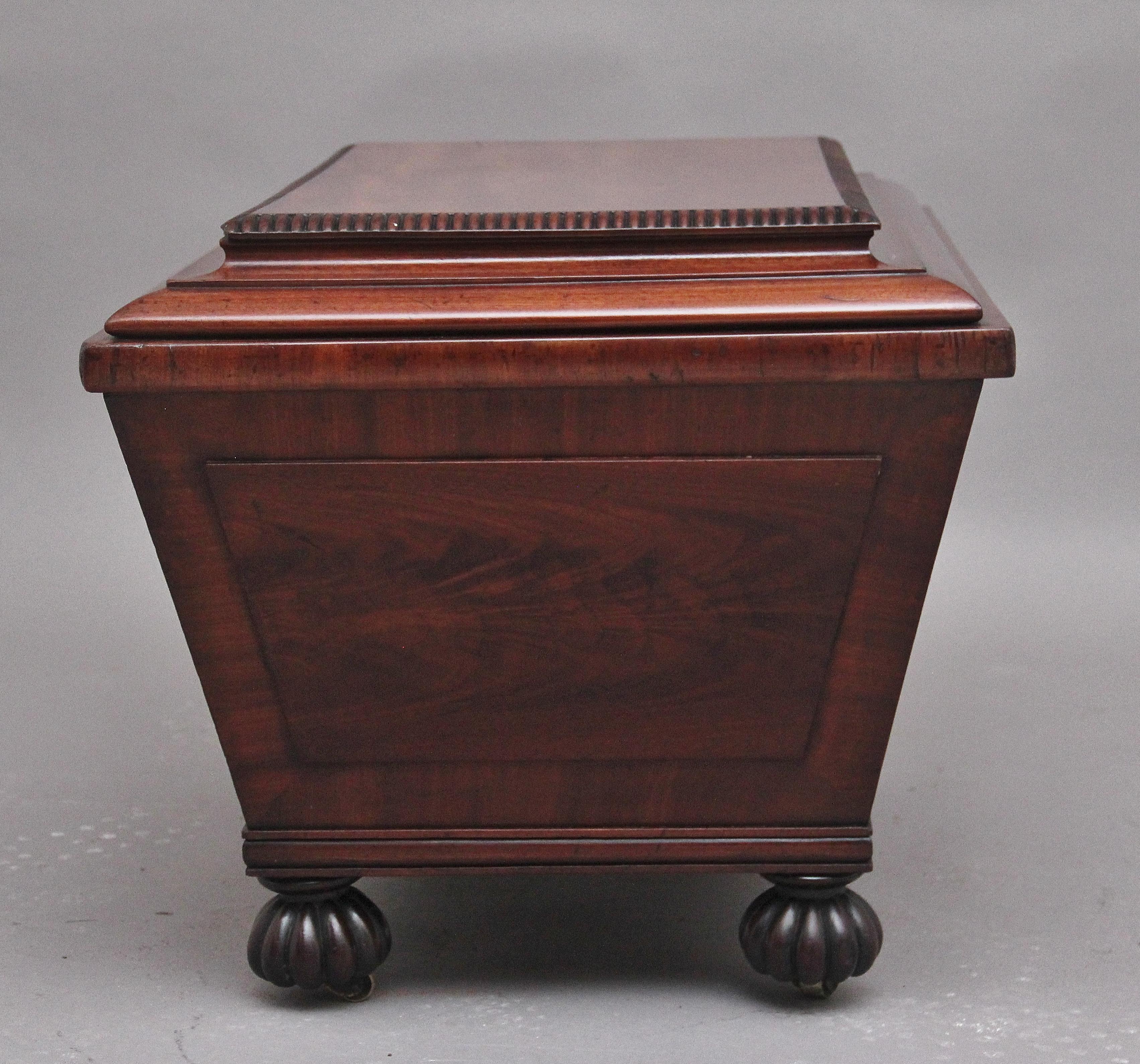 Mahogany 19th Century mahogany cellarette of sarcophagus form For Sale