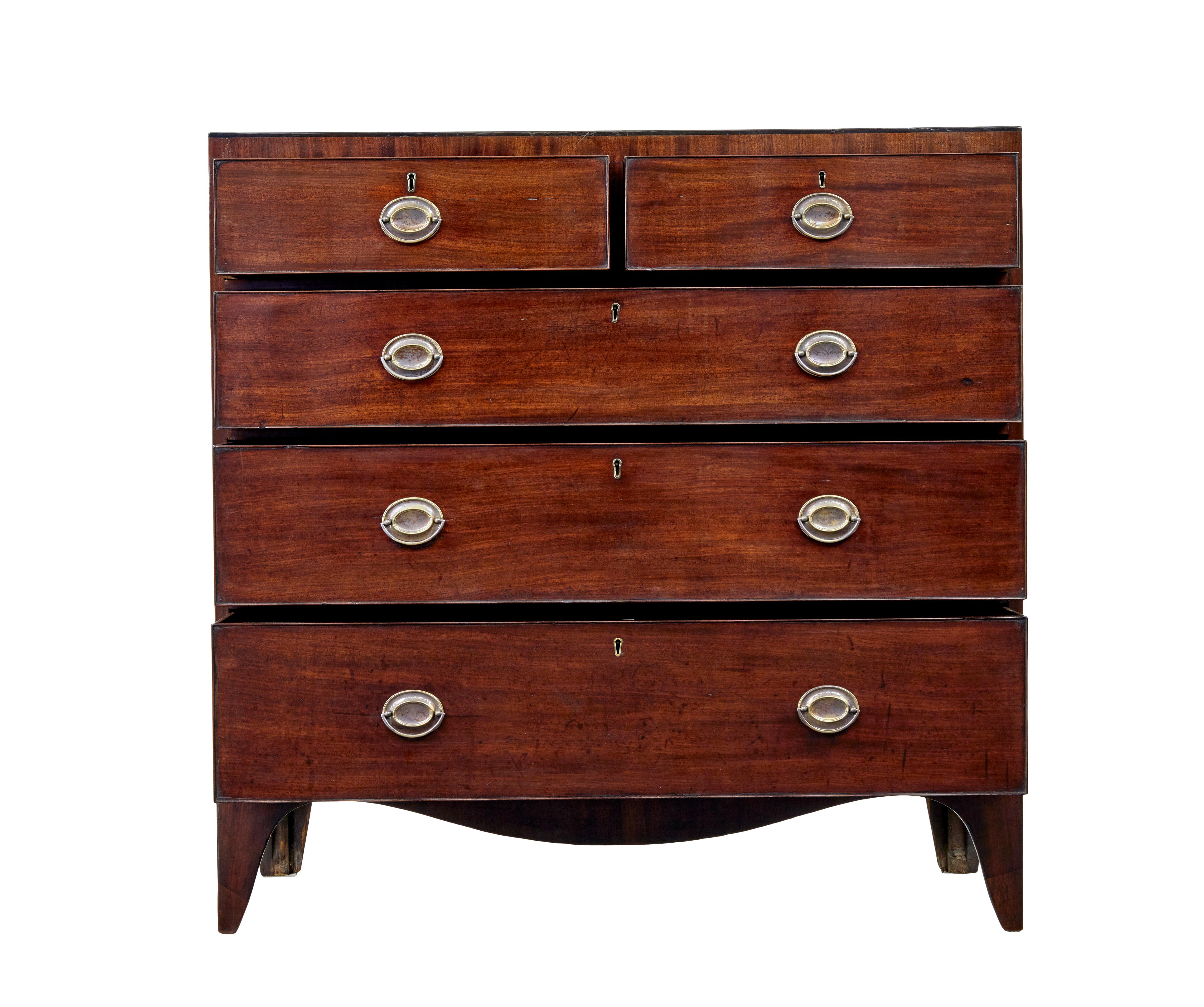Regency 19th Century mahogany chest of drawers For Sale