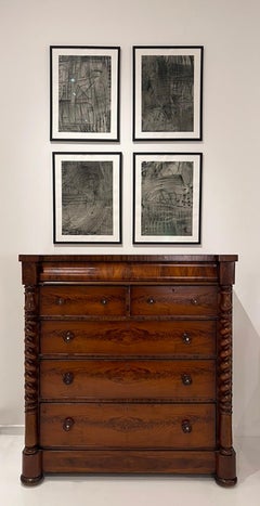 19th Century Mahogany Chest of Drawers with Barley Twist Columns