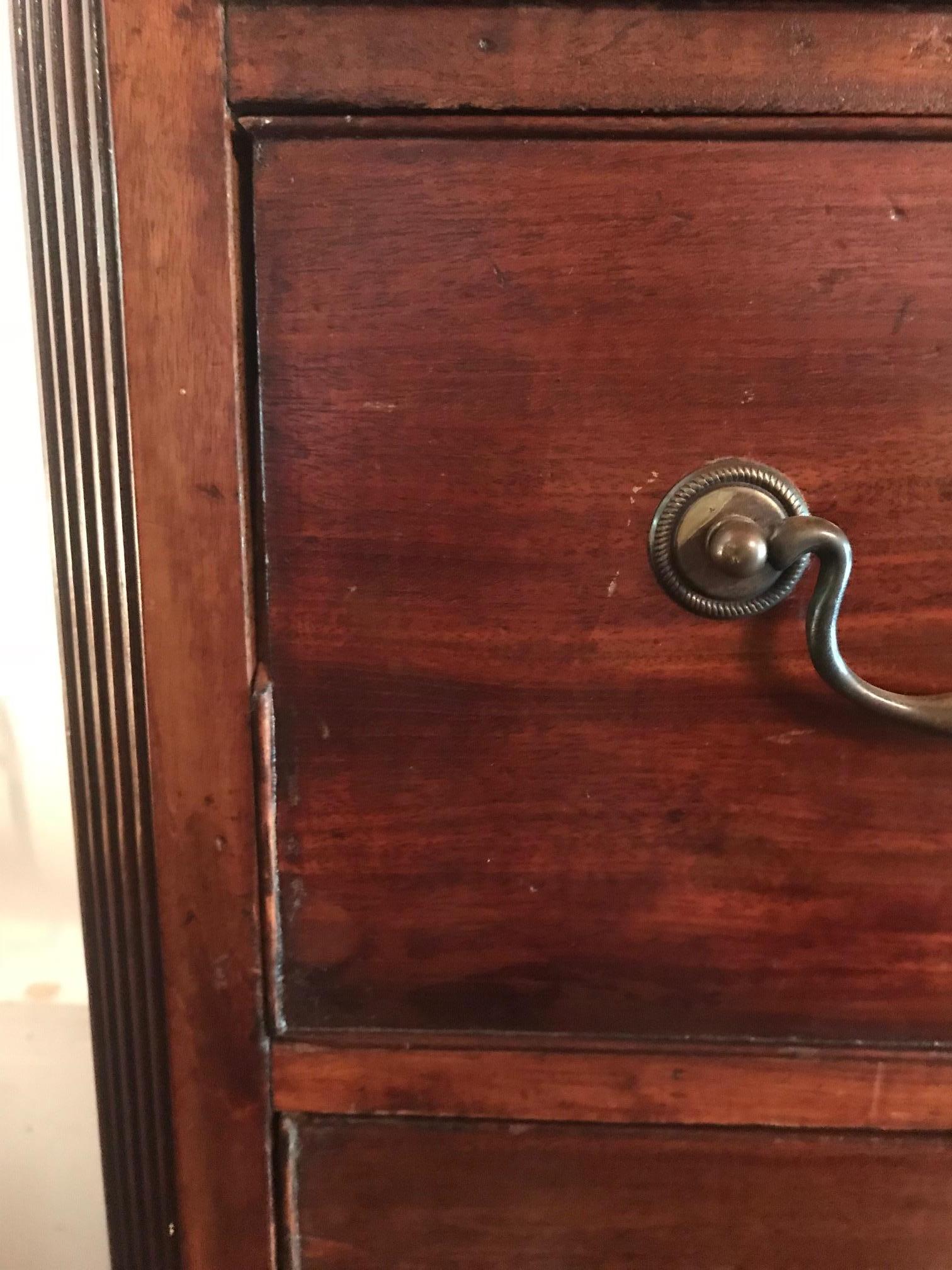 English 19th Century Mahogany Chest on Chest Tall Boy with Sleeve