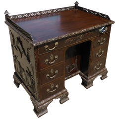 19th Century Mahogany Chinese Chippendale Desk