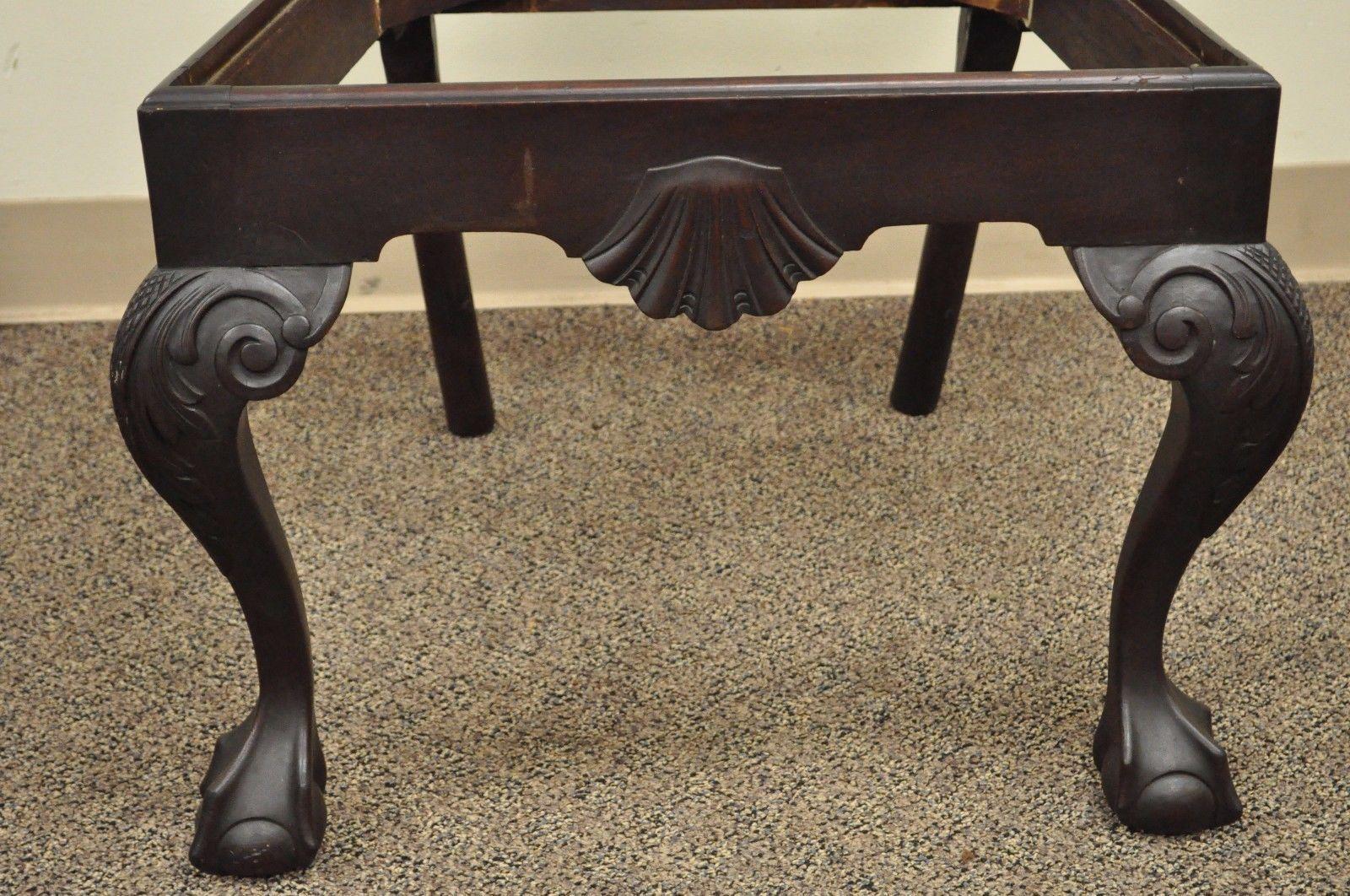19th Century Mahogany Chippendale Style Ball and Claw Shell Carved Side Chair In Good Condition In Philadelphia, PA
