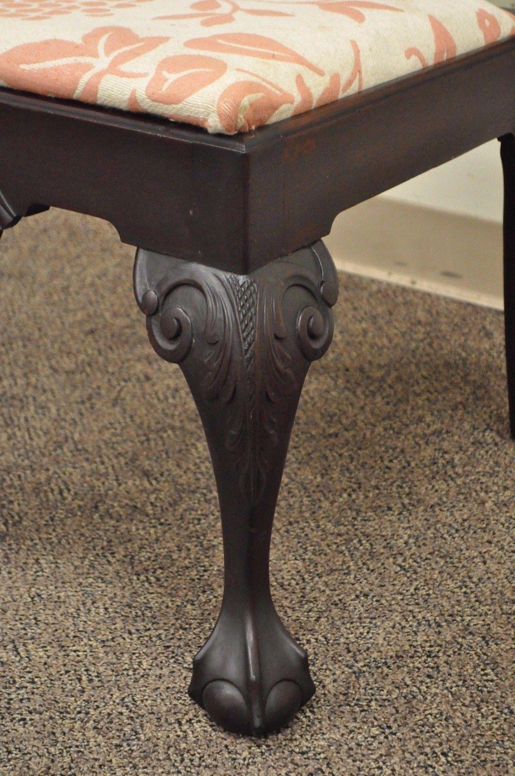 18th Century and Earlier 19th Century Mahogany Chippendale Style Ball and Claw Shell Carved Side Chair