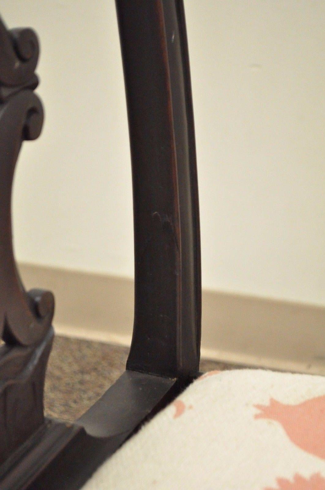 19th Century Mahogany Chippendale Style Ball and Claw Shell Carved Side Chair 1