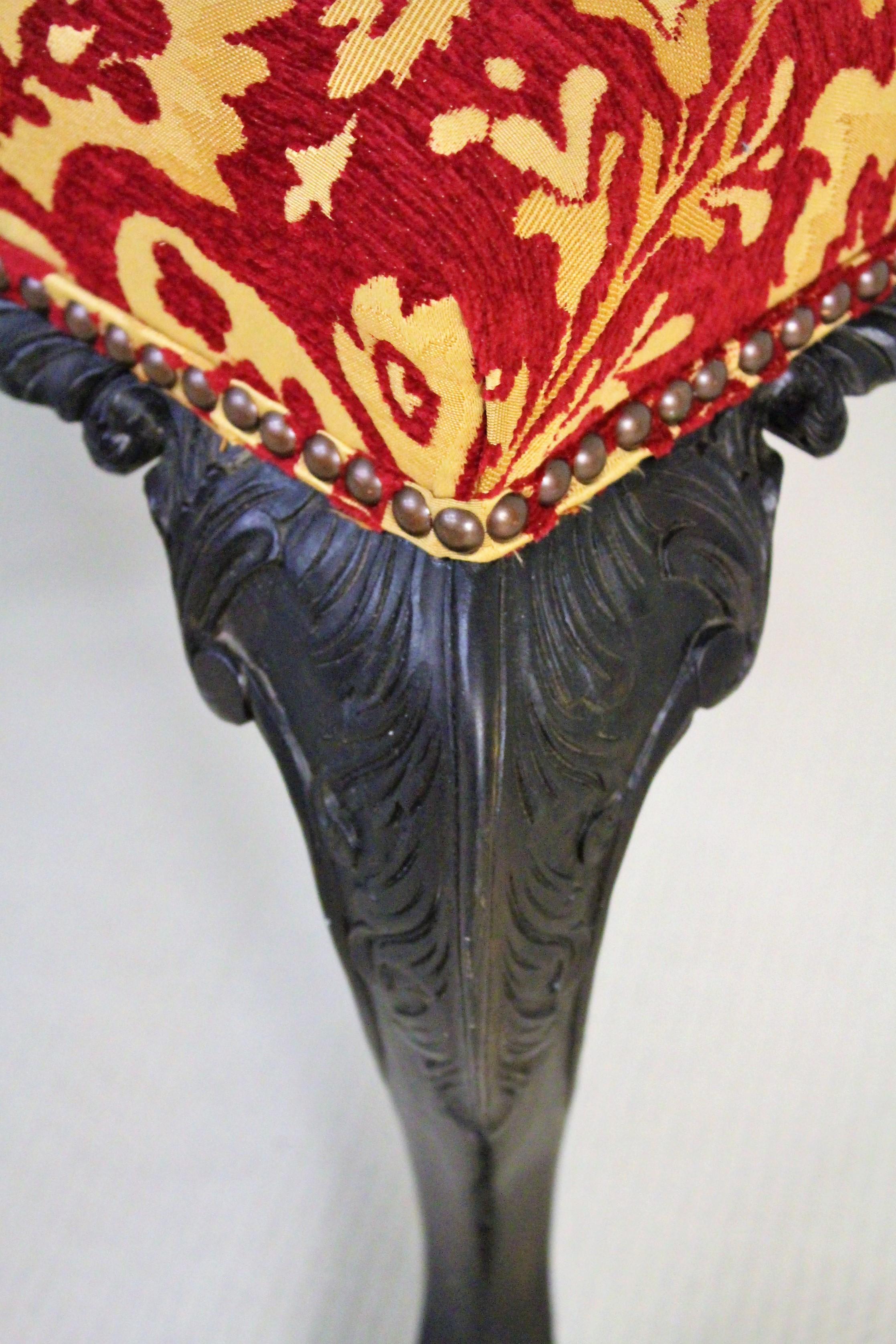 19th Century Mahogany Chippendale Style Stool 3