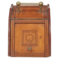 19th Century Mahogany Coal Scuttle with Inlaid Satinwood