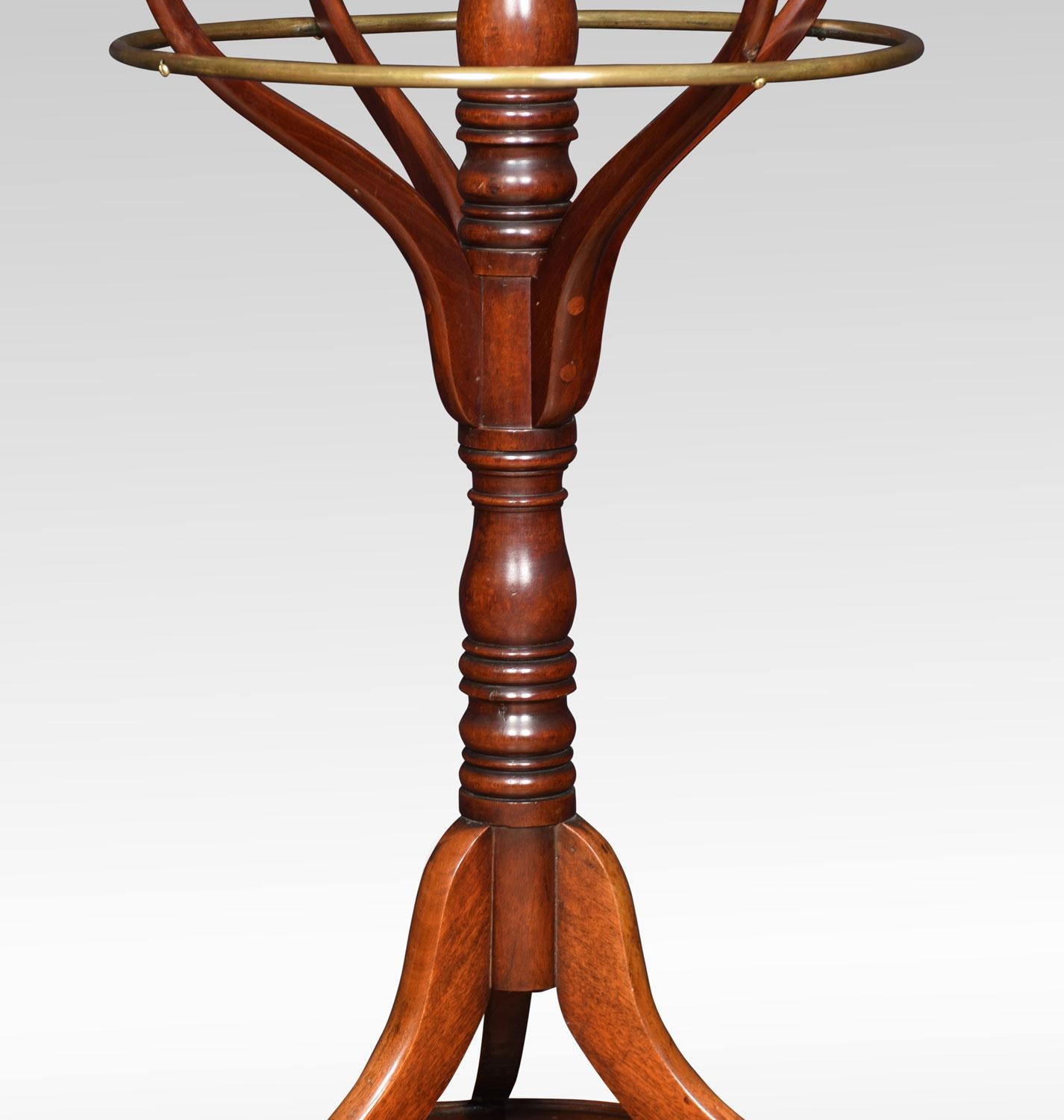 Wood 19th Century Mahogany Coat and Umbrella Stand For Sale