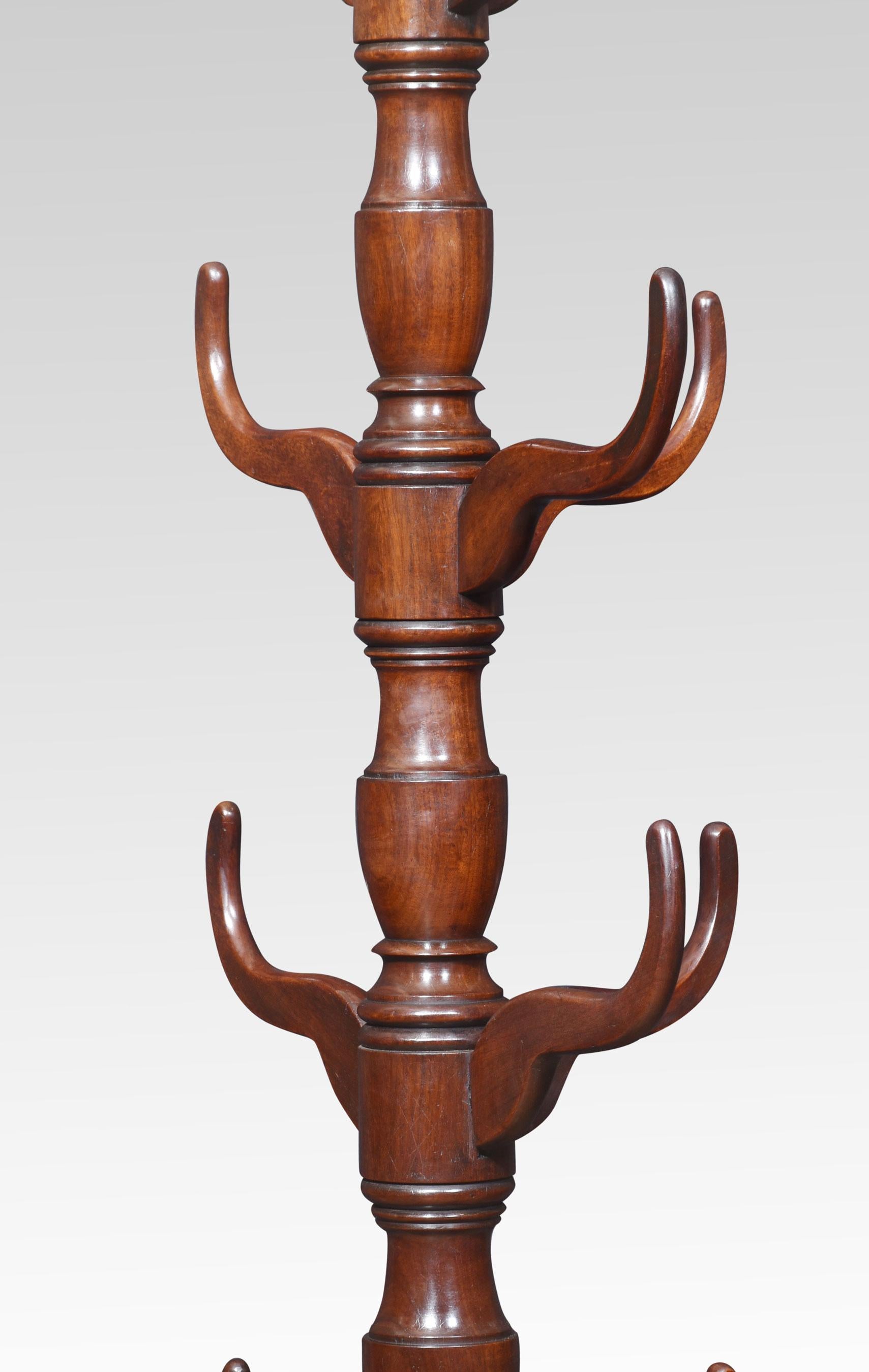 Wood 19th Century mahogany coat stand