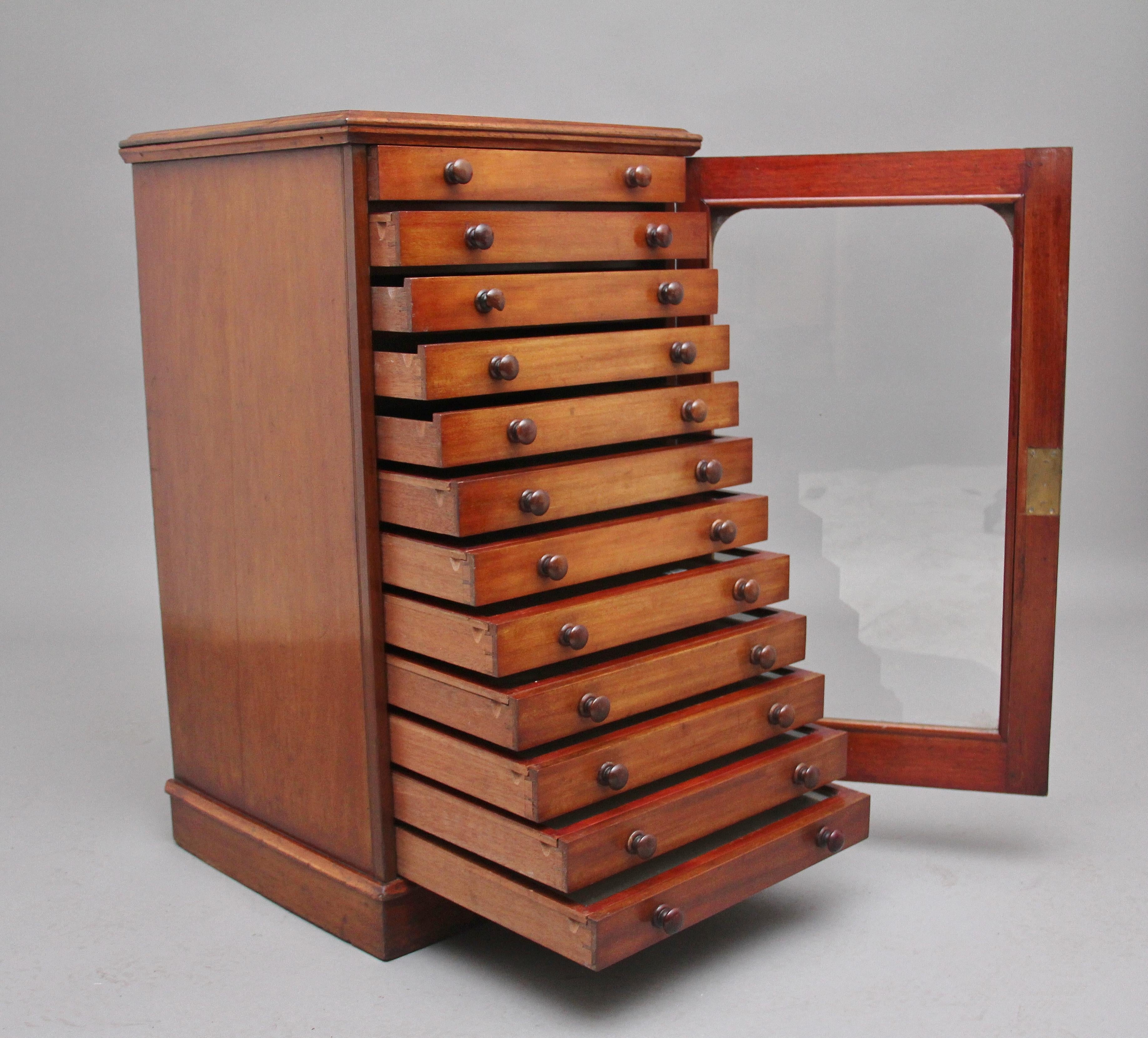 Early Victorian 19th Century Mahogany Collectors Cabinet