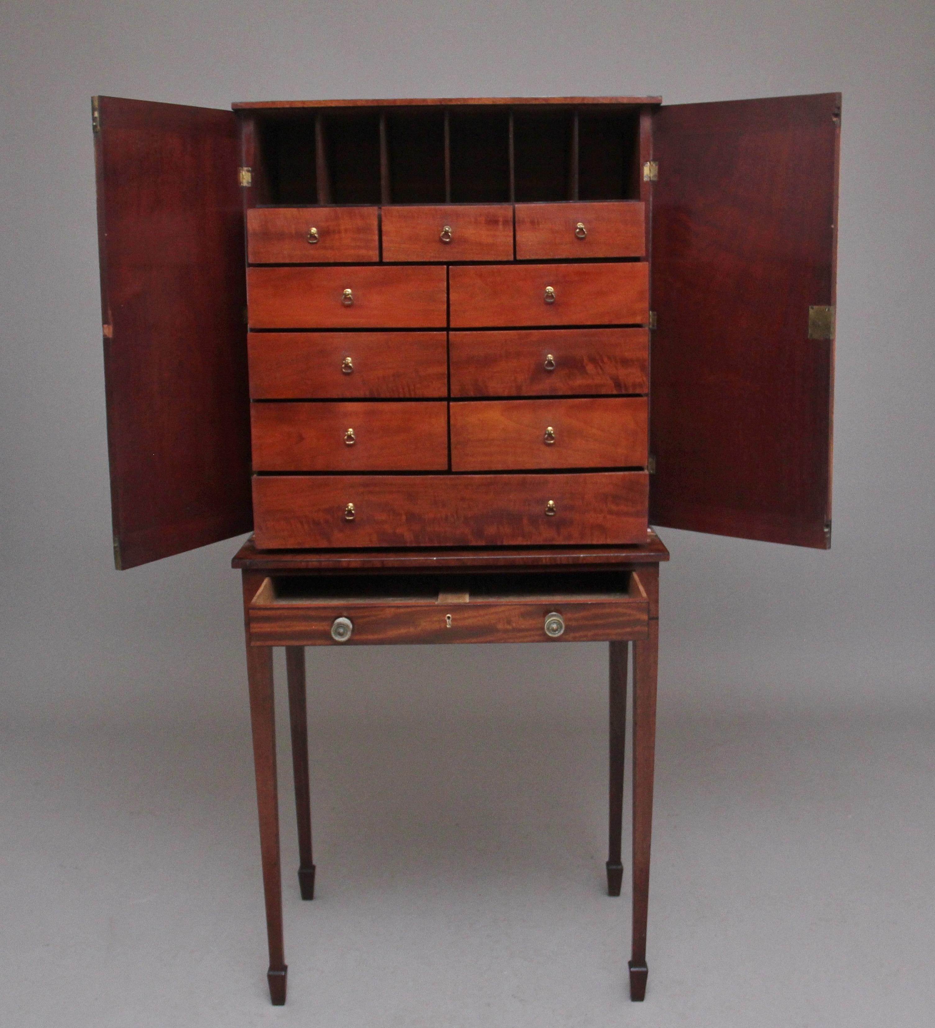 British 19th Century Mahogany Collectors Cabinet For Sale