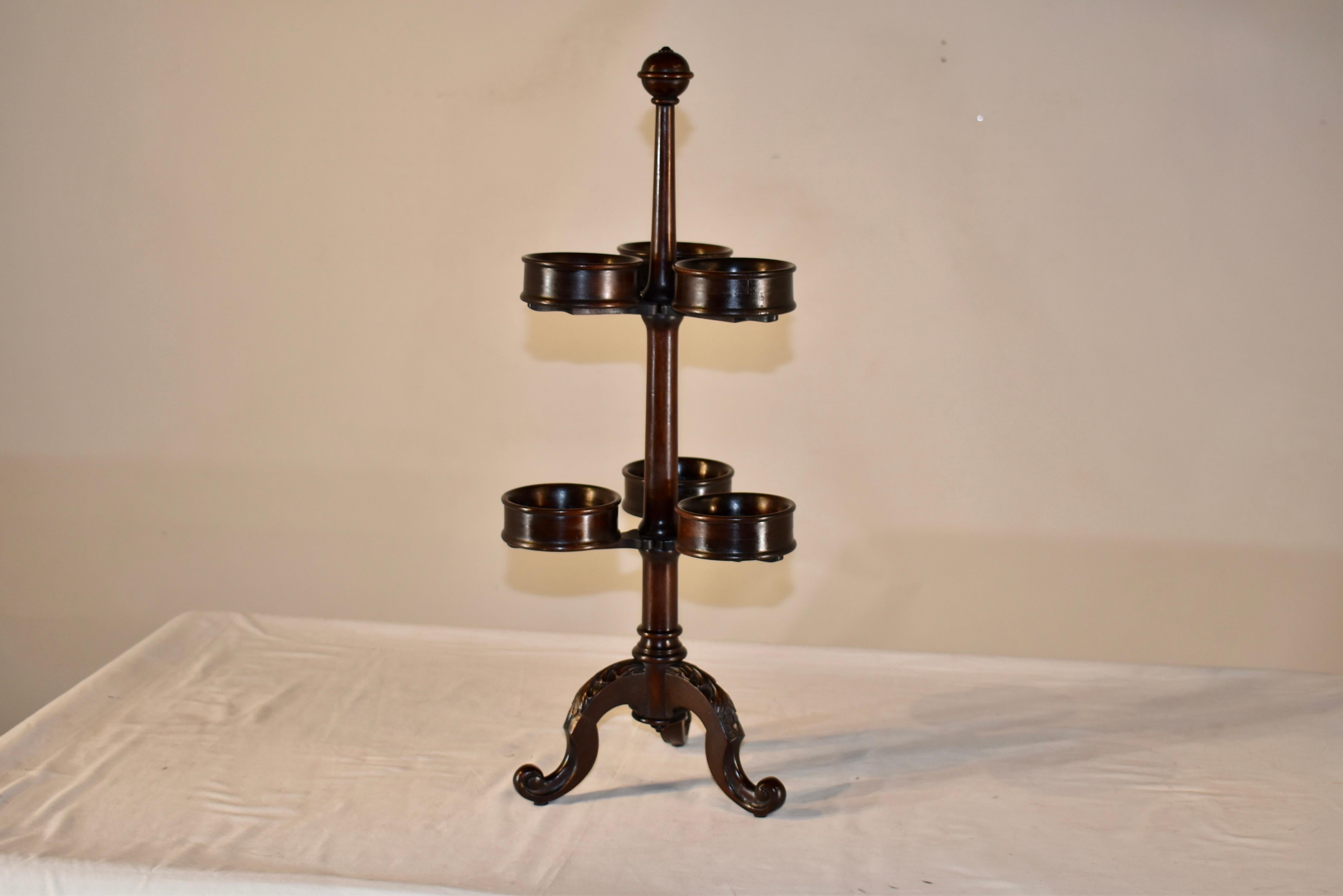 English 19th Century Mahogany Condiment Server For Sale
